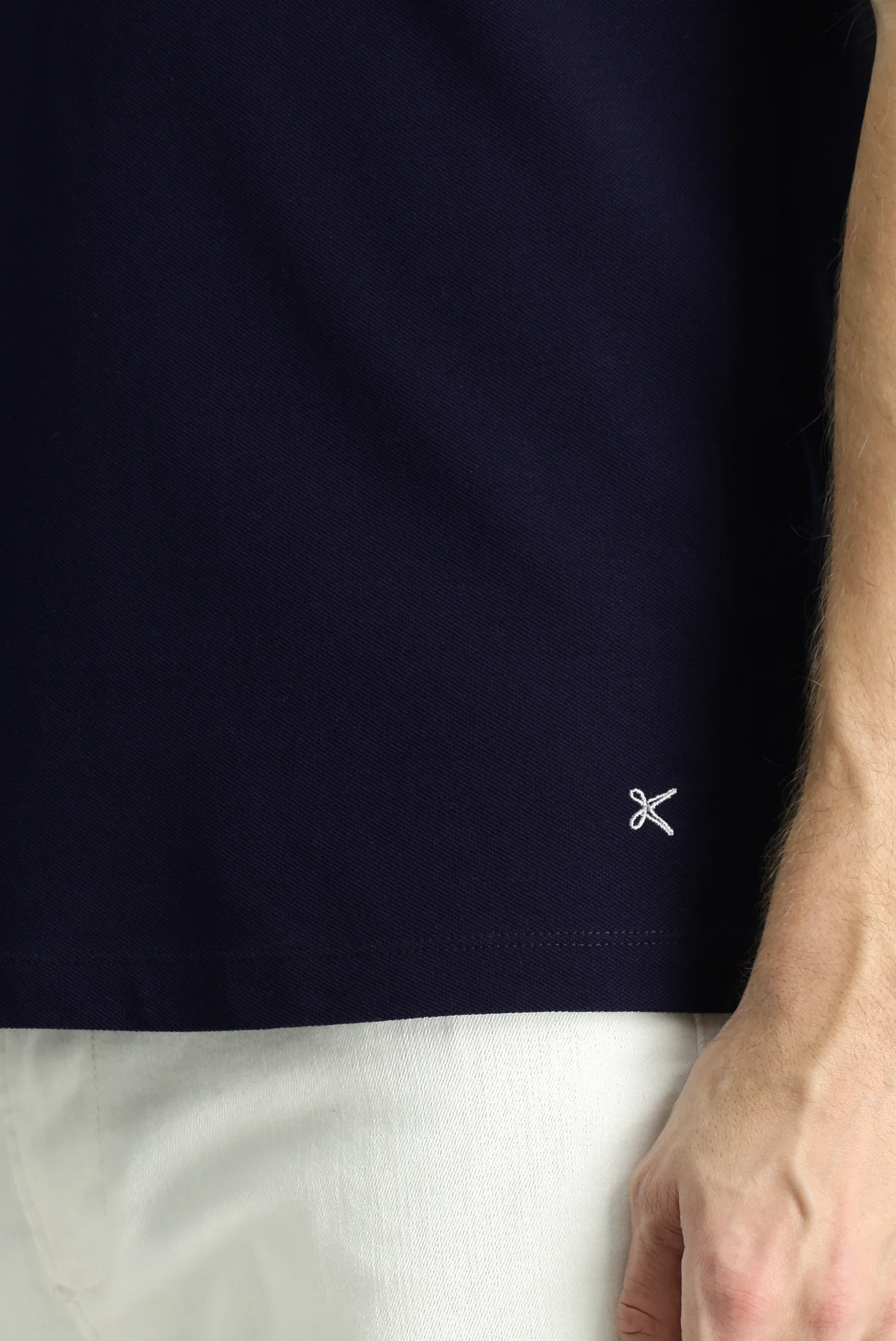 Koyu Lacivert Slim Fit Dar Kesim Nakışlı Pamuk Polo Yaka Tişört - Image 4