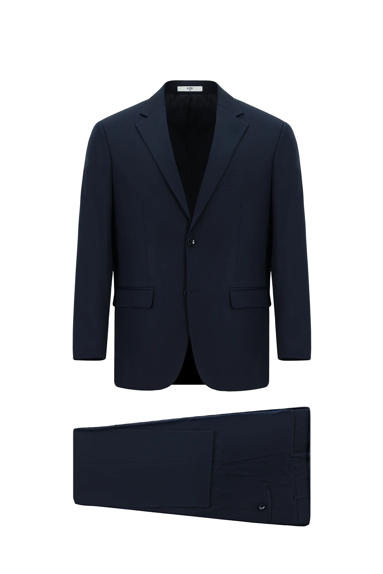 Koyu Lacivert 7 Drop Slim Fit Dar Kesim Pamuklu Lyocell Takım Elbise