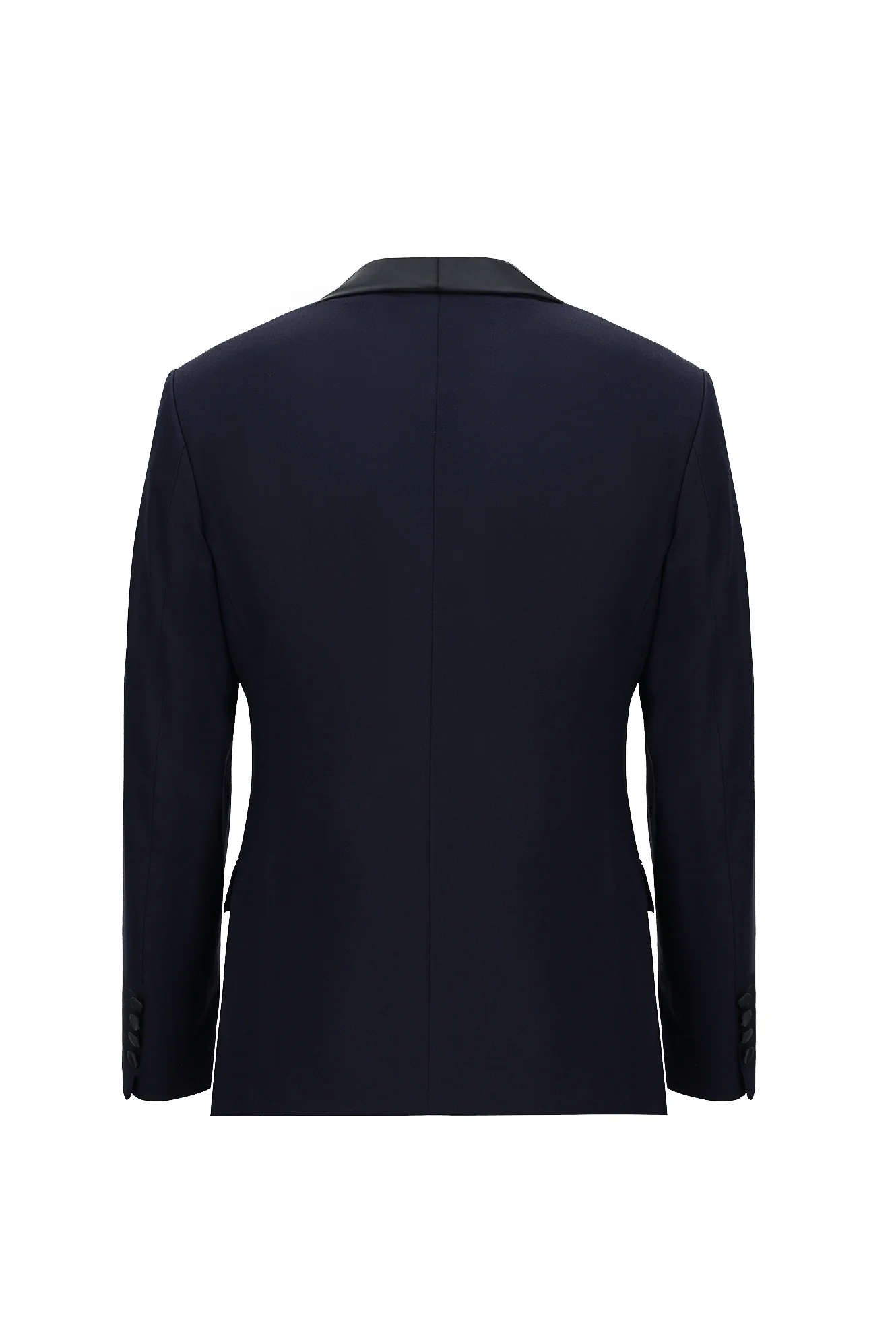 Koyu Lacivert 7 Drop Slim Fit Dar Kesim Şal Yaka Smokin & Damatlık - Image 3