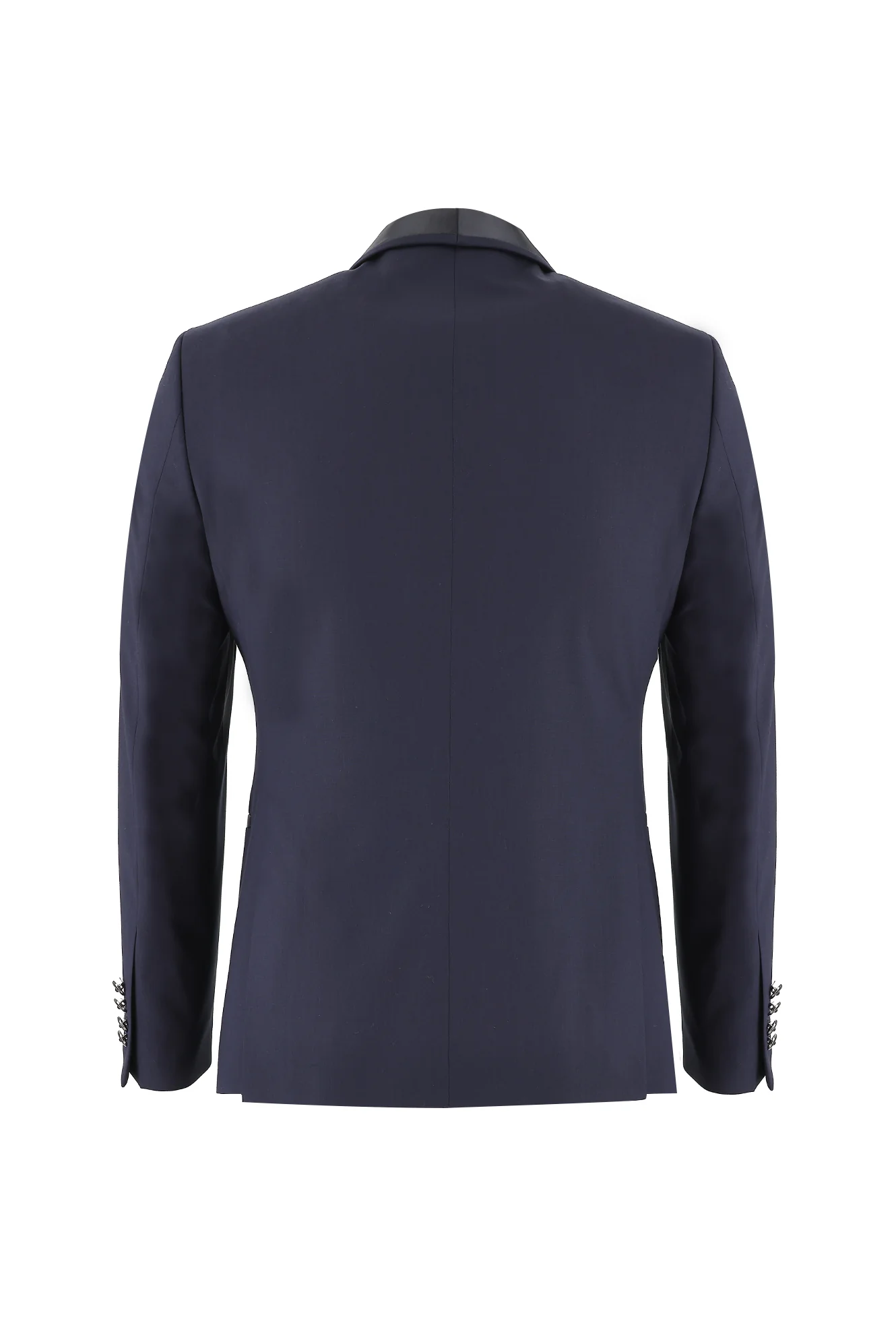 Koyu Lacivert 7 Drop Slim Fit Dar Kesim Şal Yaka Smokin & Damatlık - Image 3