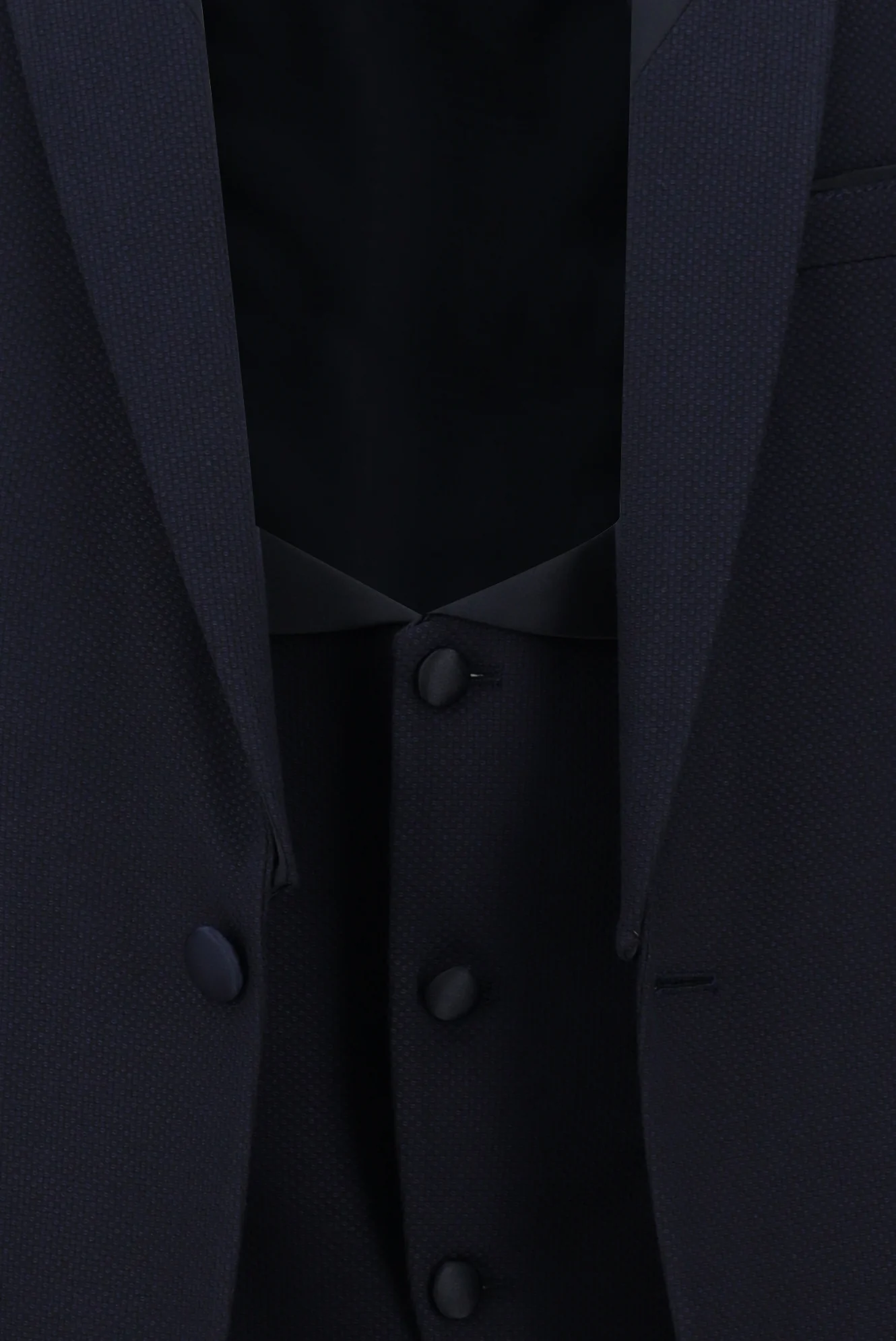 Koyu Lacivert 7 Drop Slim Fit Dar Kesim Şal Yaka Yelekli Smokin & Damatlık - Image 6
