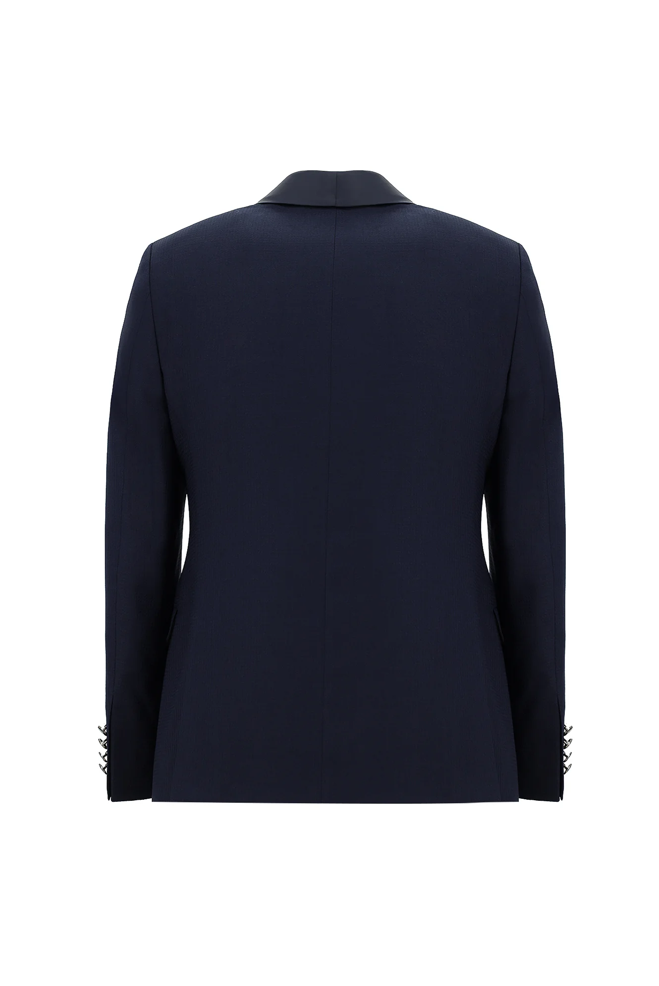 Koyu Lacivert 7 Drop Slim Fit Dar Kesim Şal Yaka Yelekli Smokin & Damatlık - Image 3
