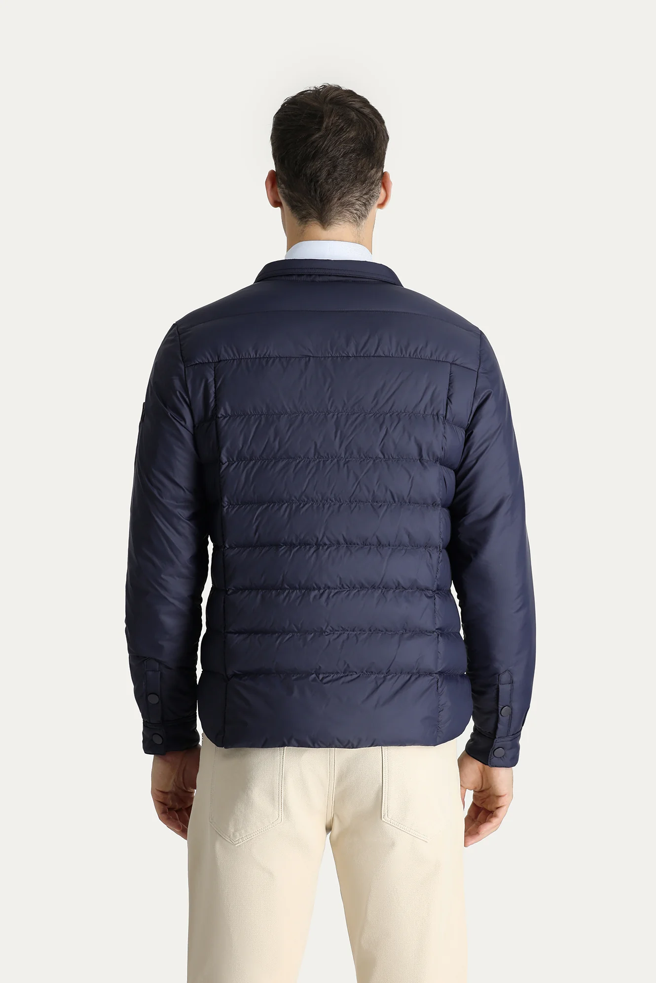 Koyu Lacivert Slim Fit Dar Kesim Şişme Mont - Image 4