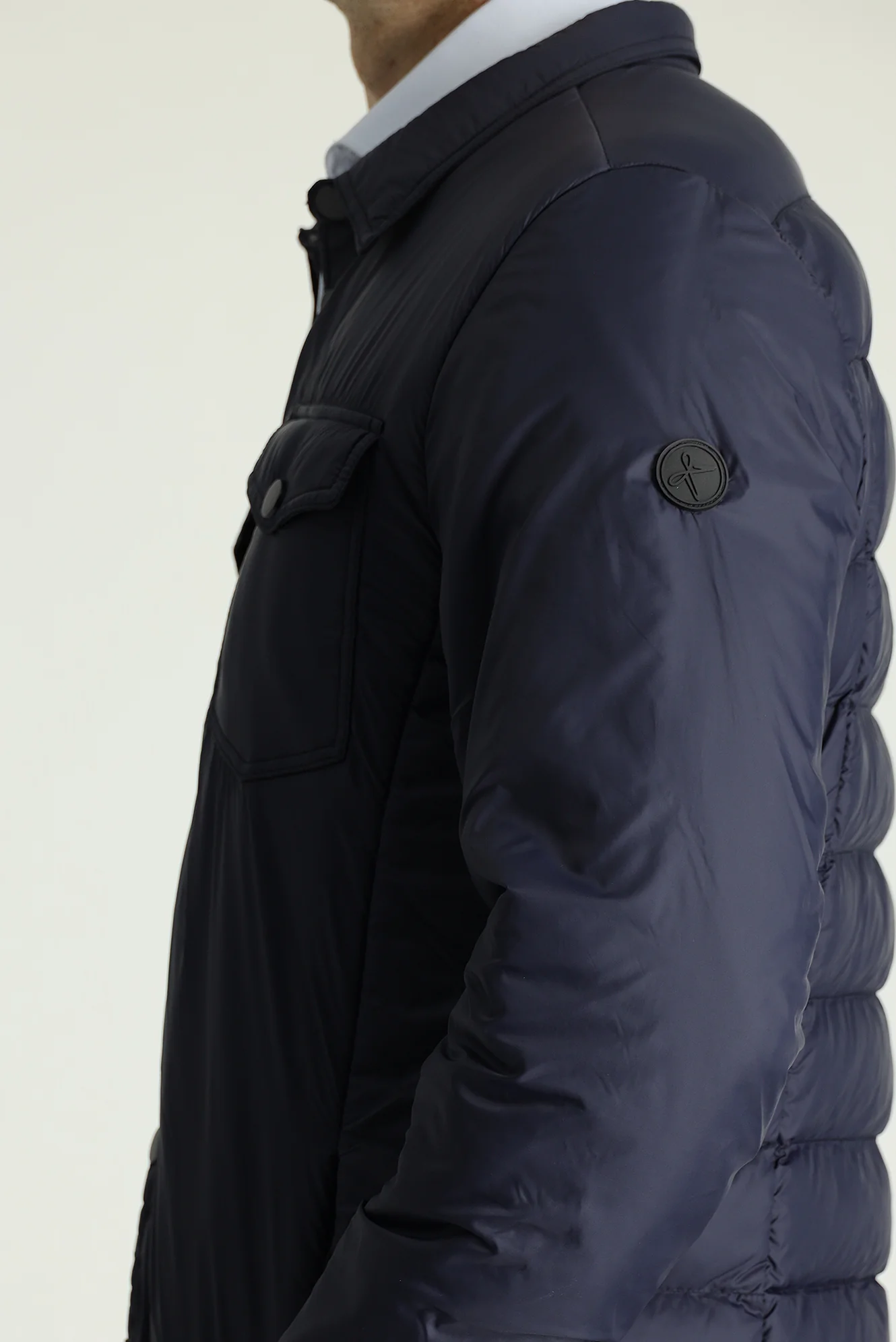 Koyu Lacivert Slim Fit Dar Kesim Şişme Mont - Image 6