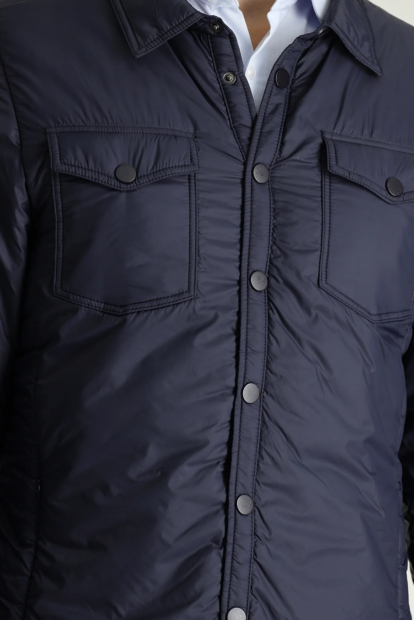 Koyu Lacivert Slim Fit Dar Kesim Şişme Mont - Image 7