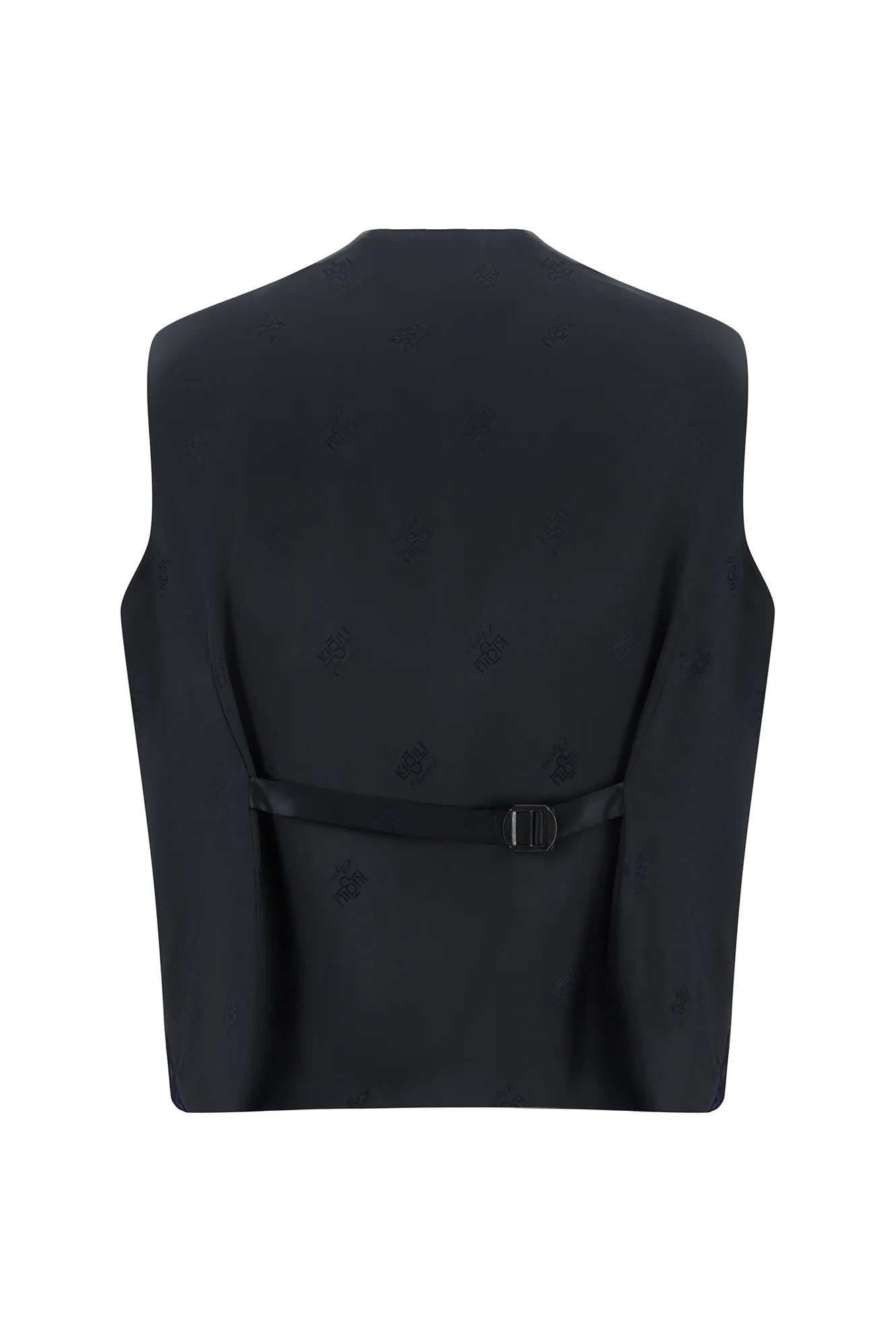 Koyu Lacivert 7 Drop Slim Fit Dar Kesim Sivri Yaka Desenli Yelekli Smokin & Damatlık - Image 5