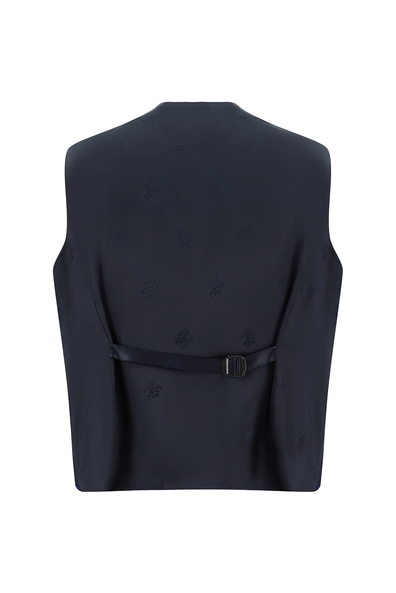 Koyu Lacivert 7 Drop Slim Fit Dar Kesim Sivri Yaka Yelekli Smokin & Damatlık - Image 5