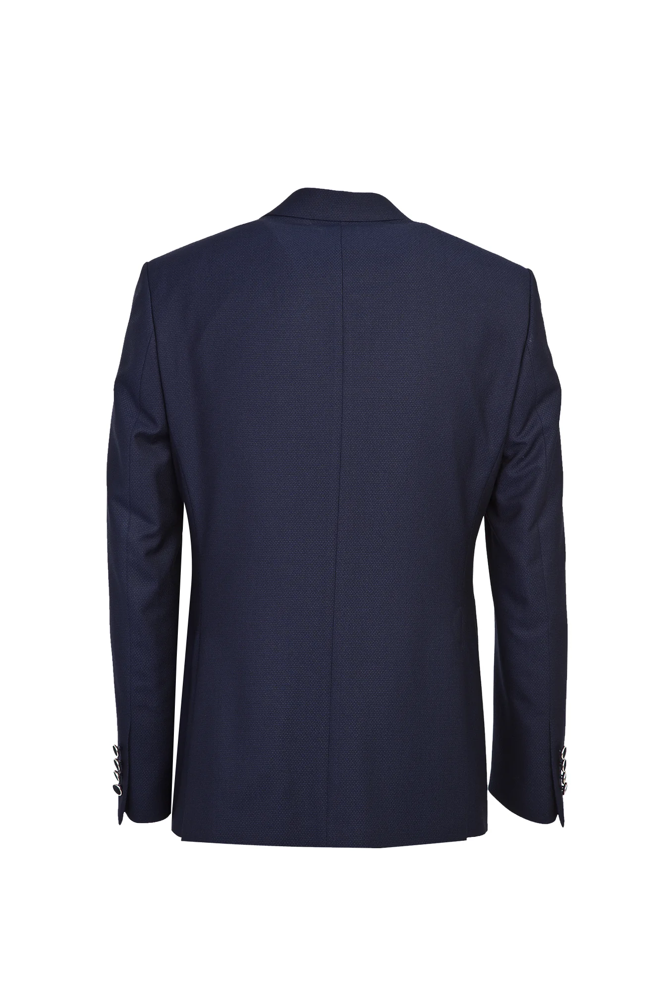 Koyu Lacivert 7 Drop Slim Fit Dar Kesim Sivri Yaka Yelekli Smokin & Damatlık - Image 3