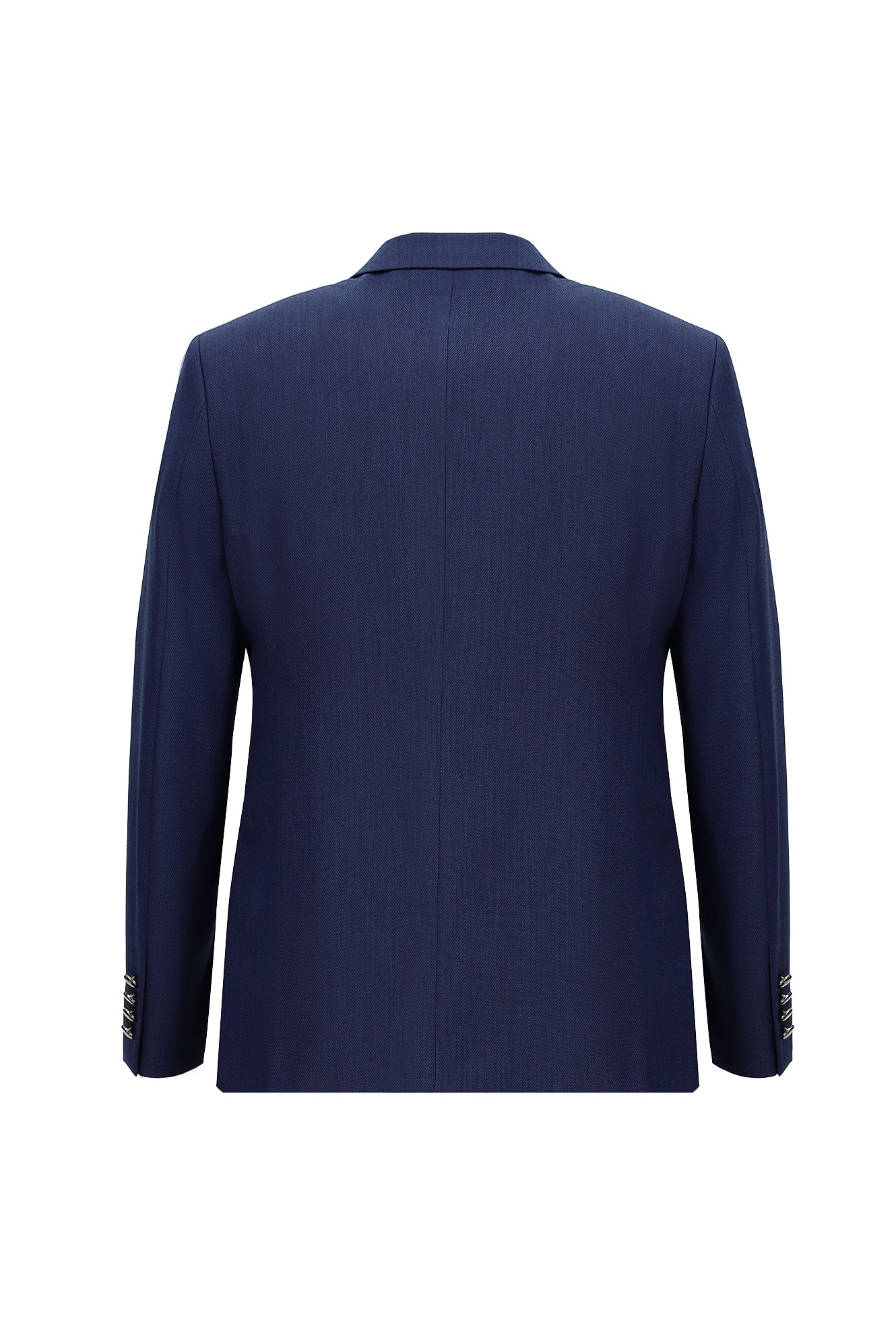 Koyu Lacivert 7 Drop Slim Fit Dar Kesim Sivri Yaka Yelekli Smokin & Damatlık - Image 3