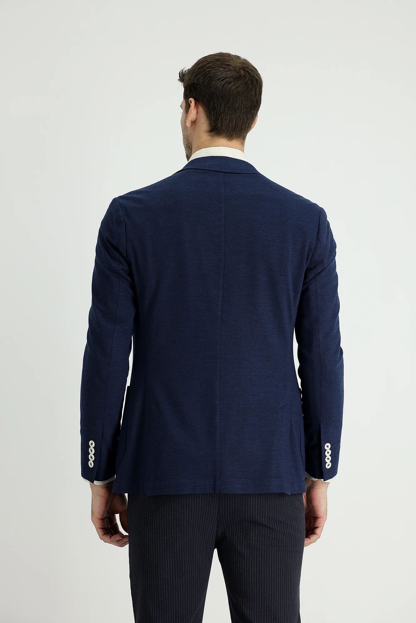 Koyu Lacivert 7 Drop Slim Fit Dar Kesim Ceket - Image 2