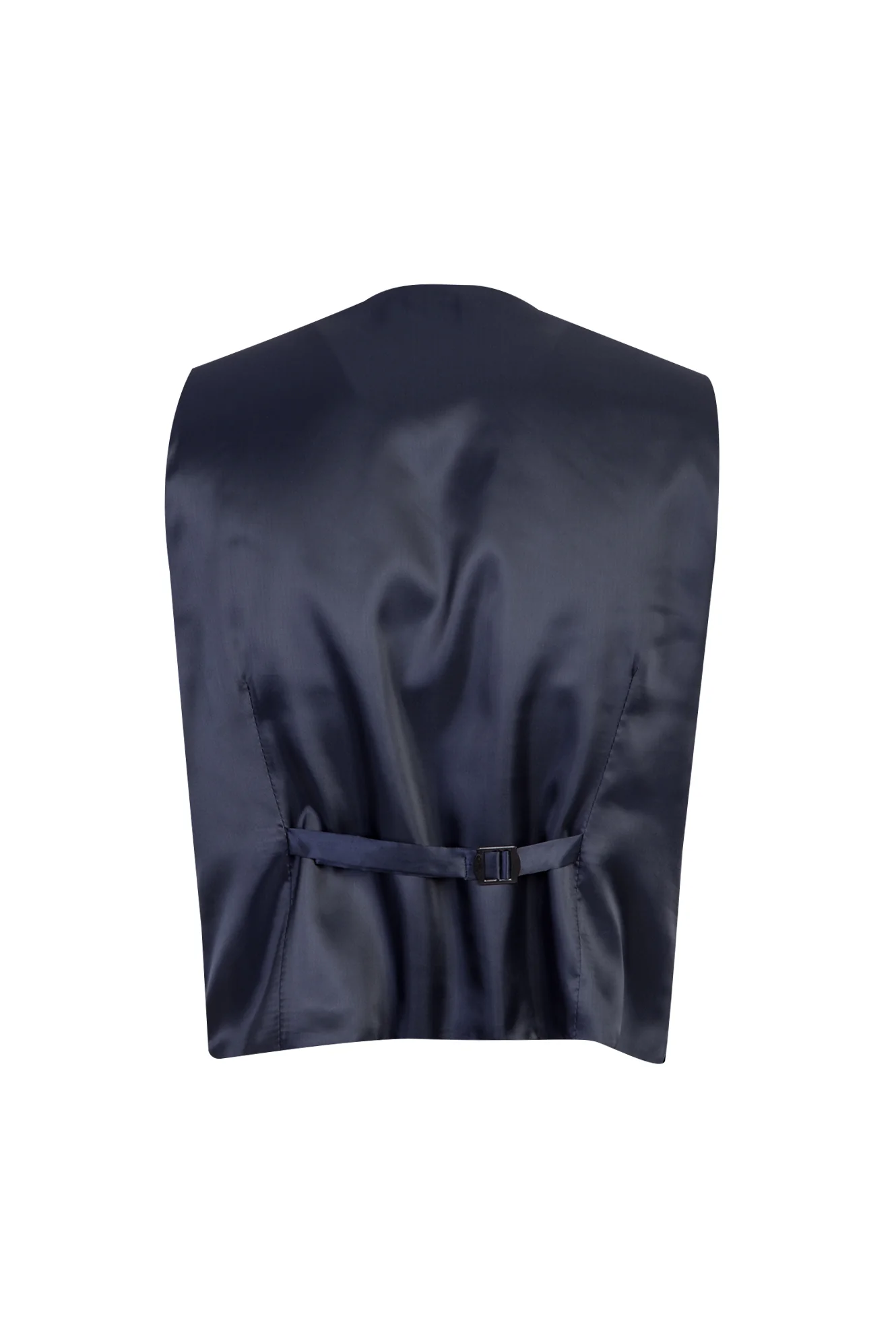 Koyu Lacivert 7 Drop Slim Fit Dar Kesim Yelekli Desenli Kombinli Takım Elbise - Image 5
