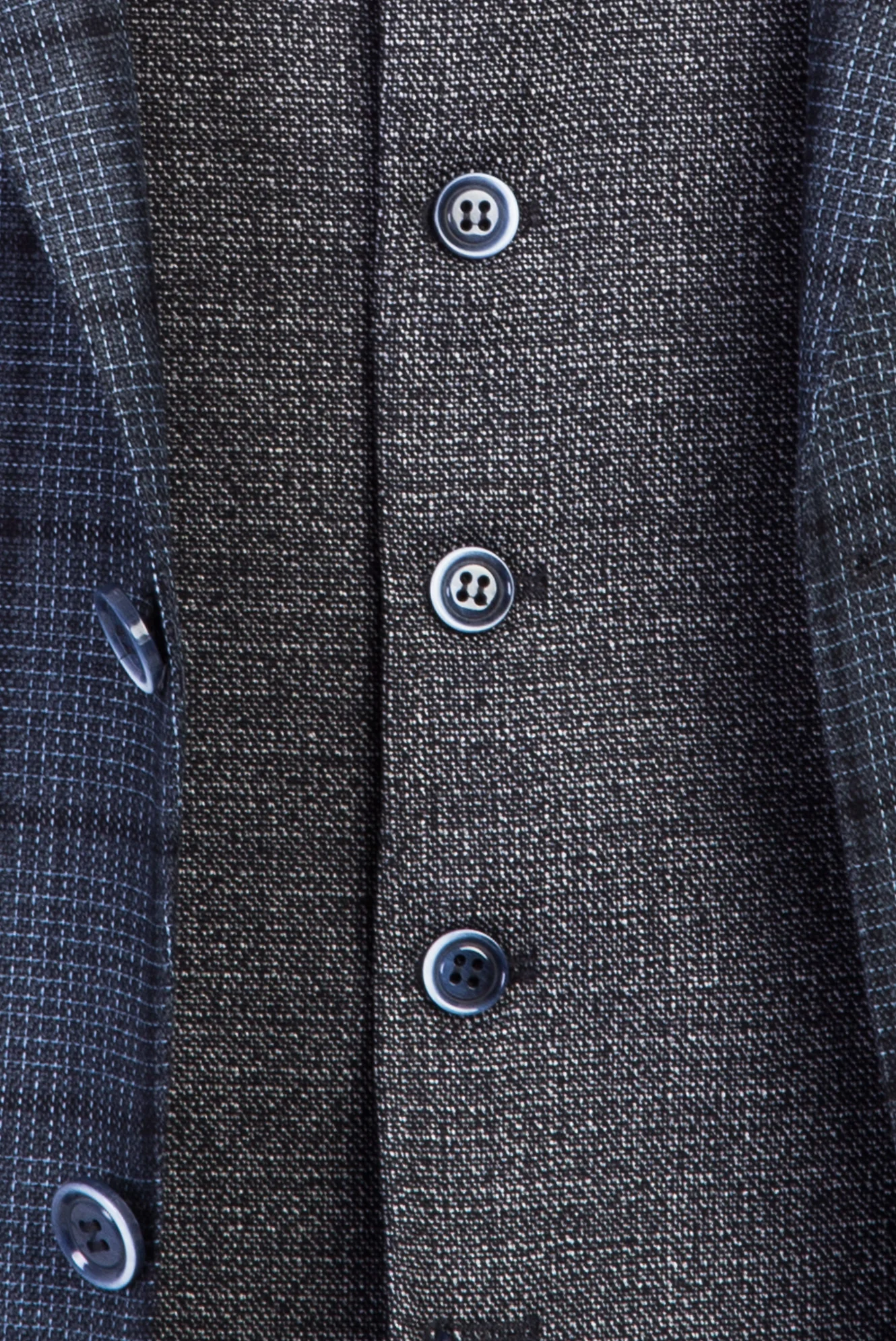 Koyu Lacivert 7 Drop Slim Fit Dar Kesim Yelekli Desenli Kombinli Takım Elbise - Image 6