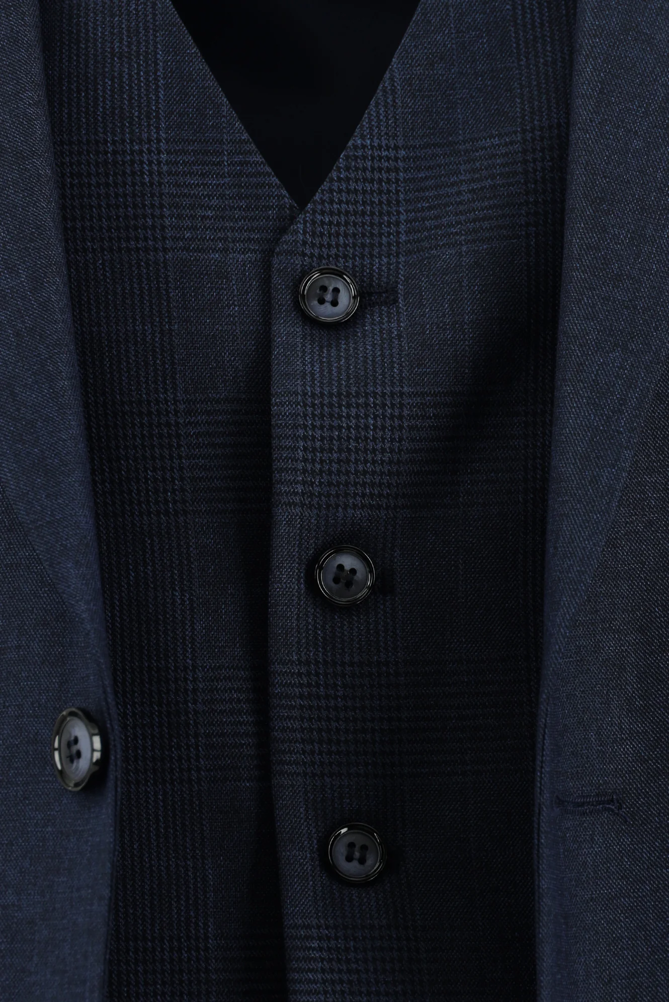 Koyu Lacivert 7 Drop Slim Fit Dar Kesim Yelekli Kombinli Takım Elbise - Image 6