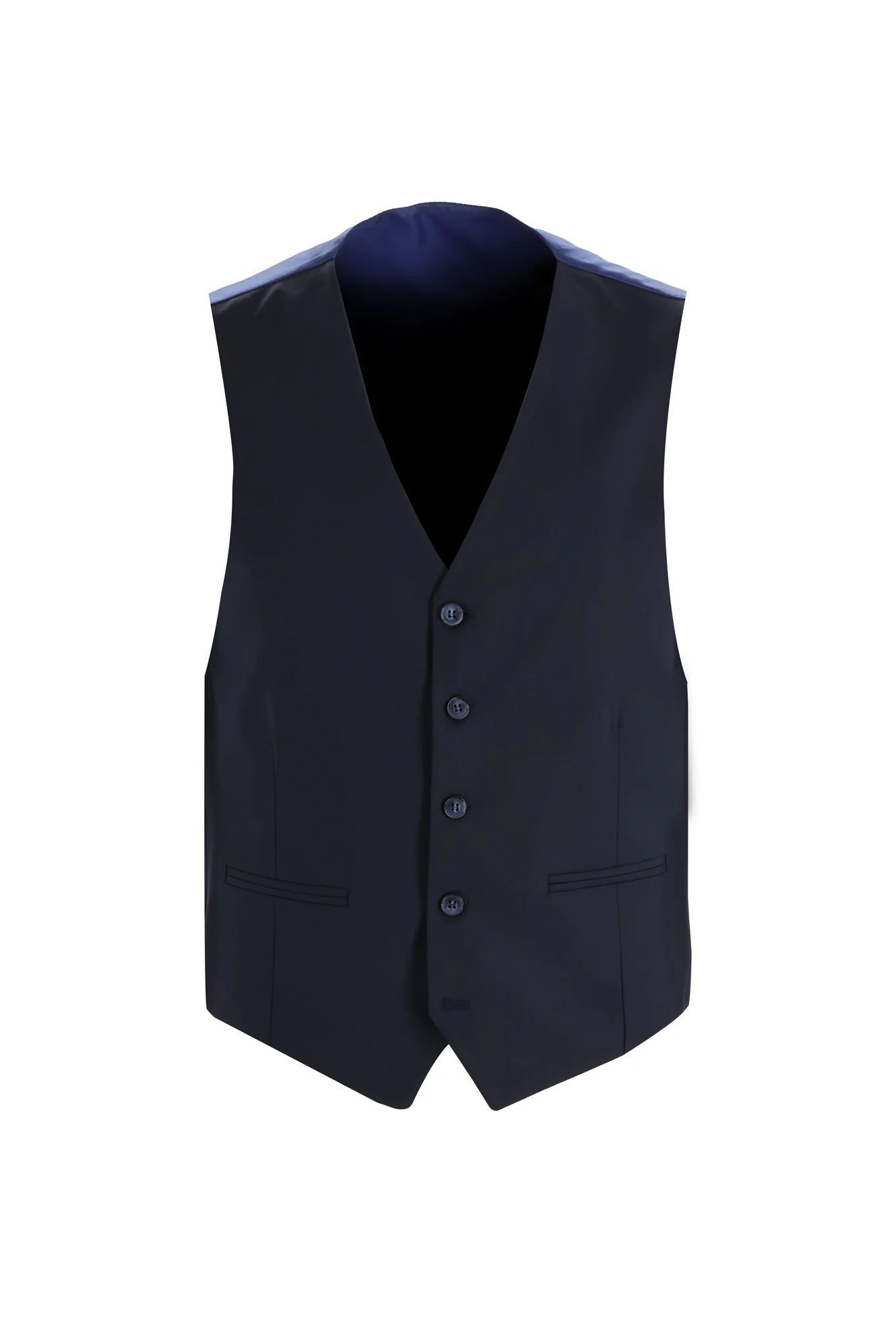 Koyu Lacivert 7 Drop Slim Fit Dar Kesim Yelekli Takım Elbise - Image 4