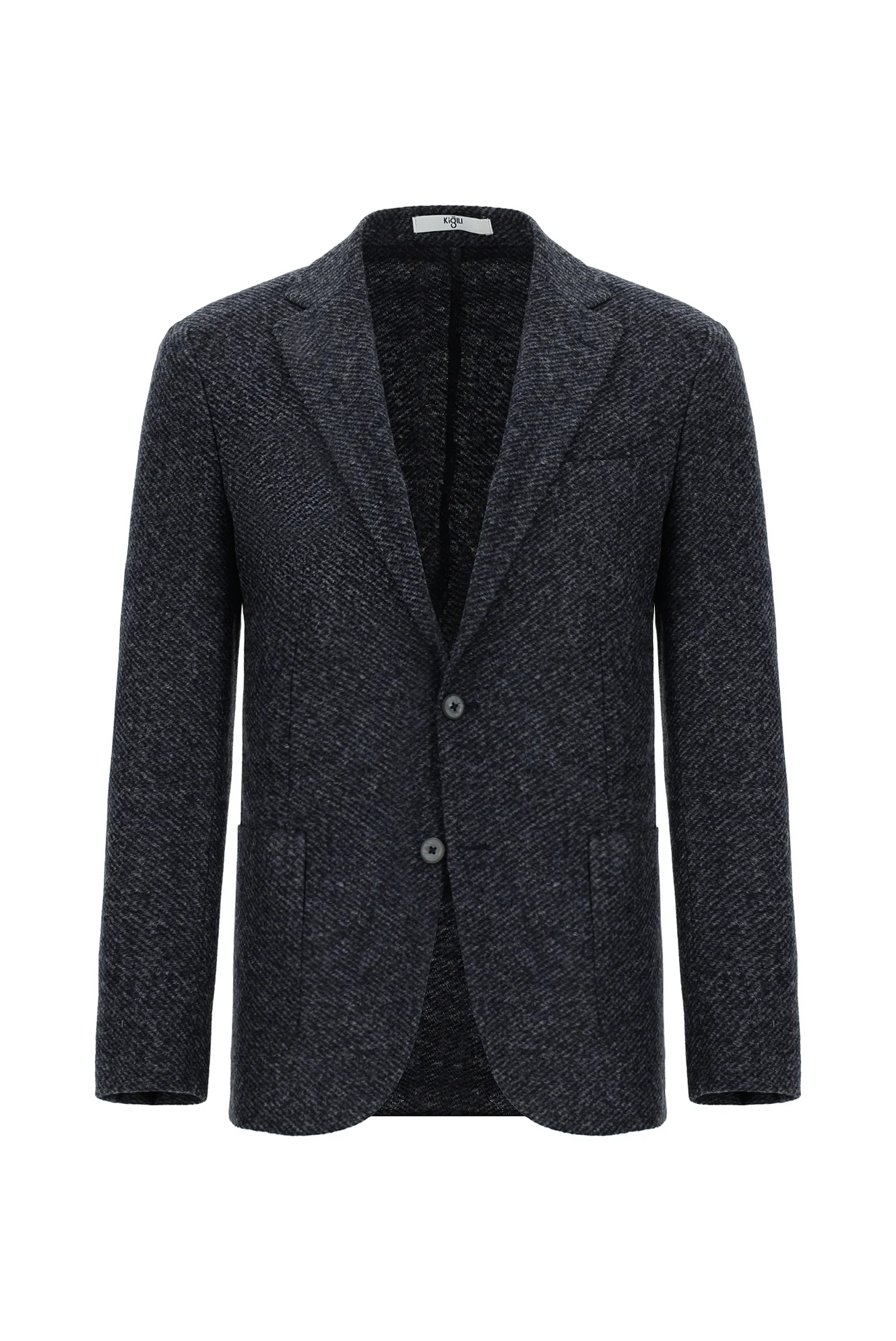 Koyu Lacivert 7 Drop Slim Fit Dar Kesim Yünlü Çizgili Spor İtalyan Ceket - Image 6