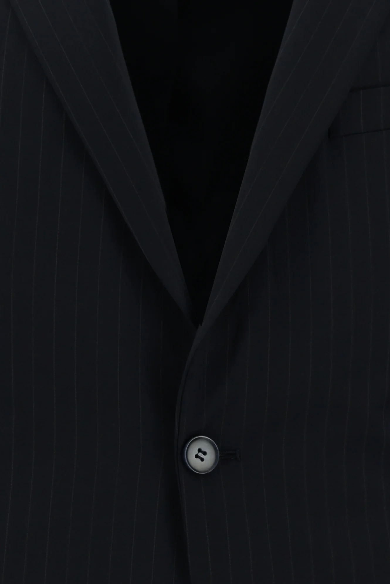 Koyu Lacivert 7 Drop Slim Fit Dar Kesim Yünlü Çizgili Takım Elbise - Image 4