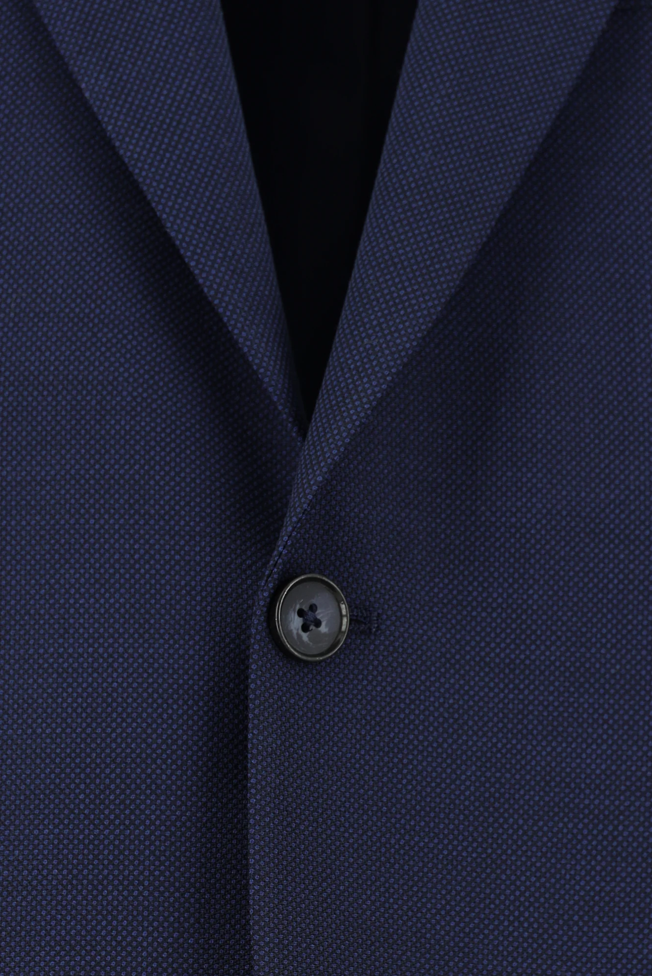 Koyu Lacivert 7 Drop Slim Fit Dar Kesim Yünlü Klasik Desenli Ceket - Image 3