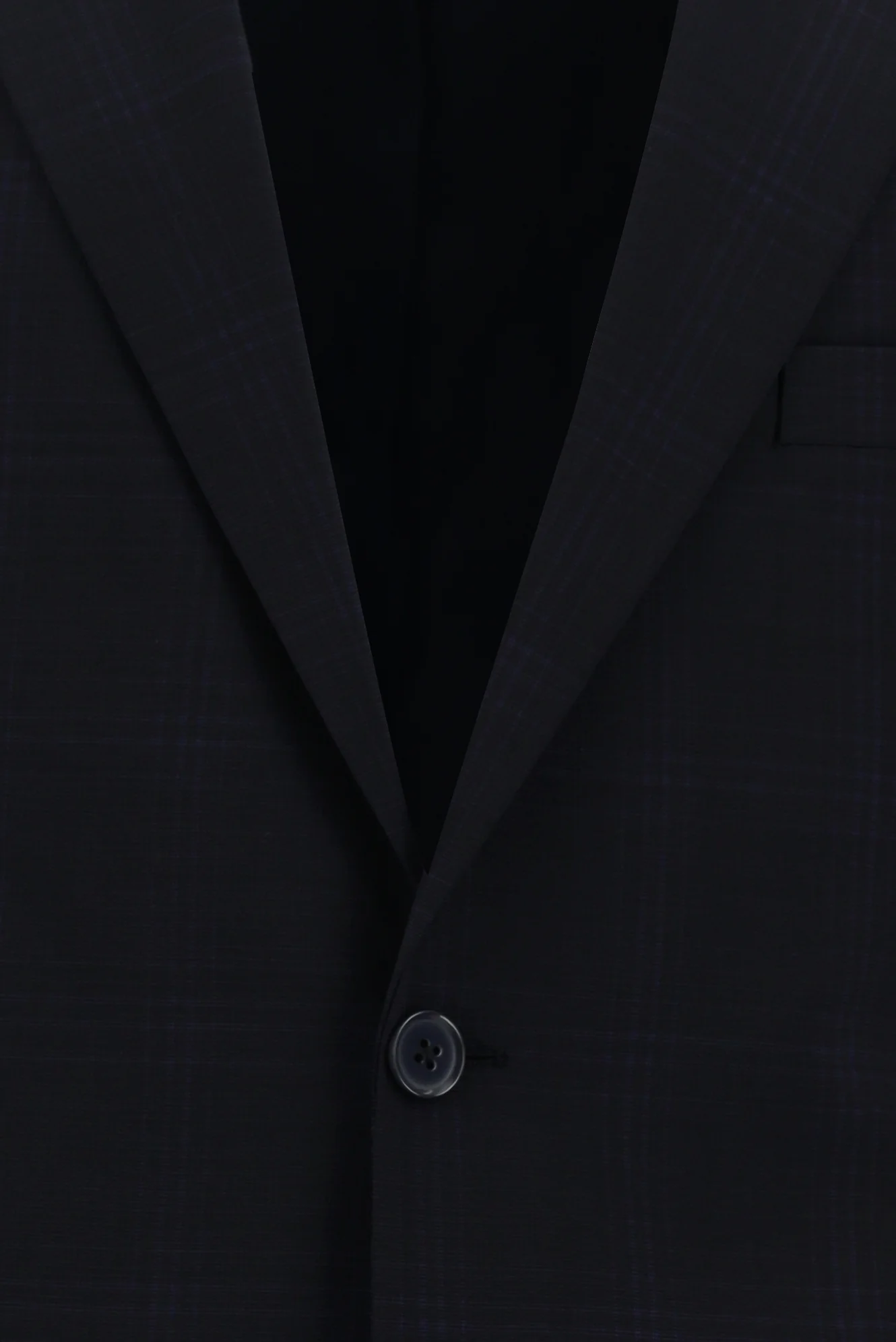 Koyu Lacivert 7 Drop Slim Fit Dar Kesim Yünlü Ekose Takım Elbise - Image 4