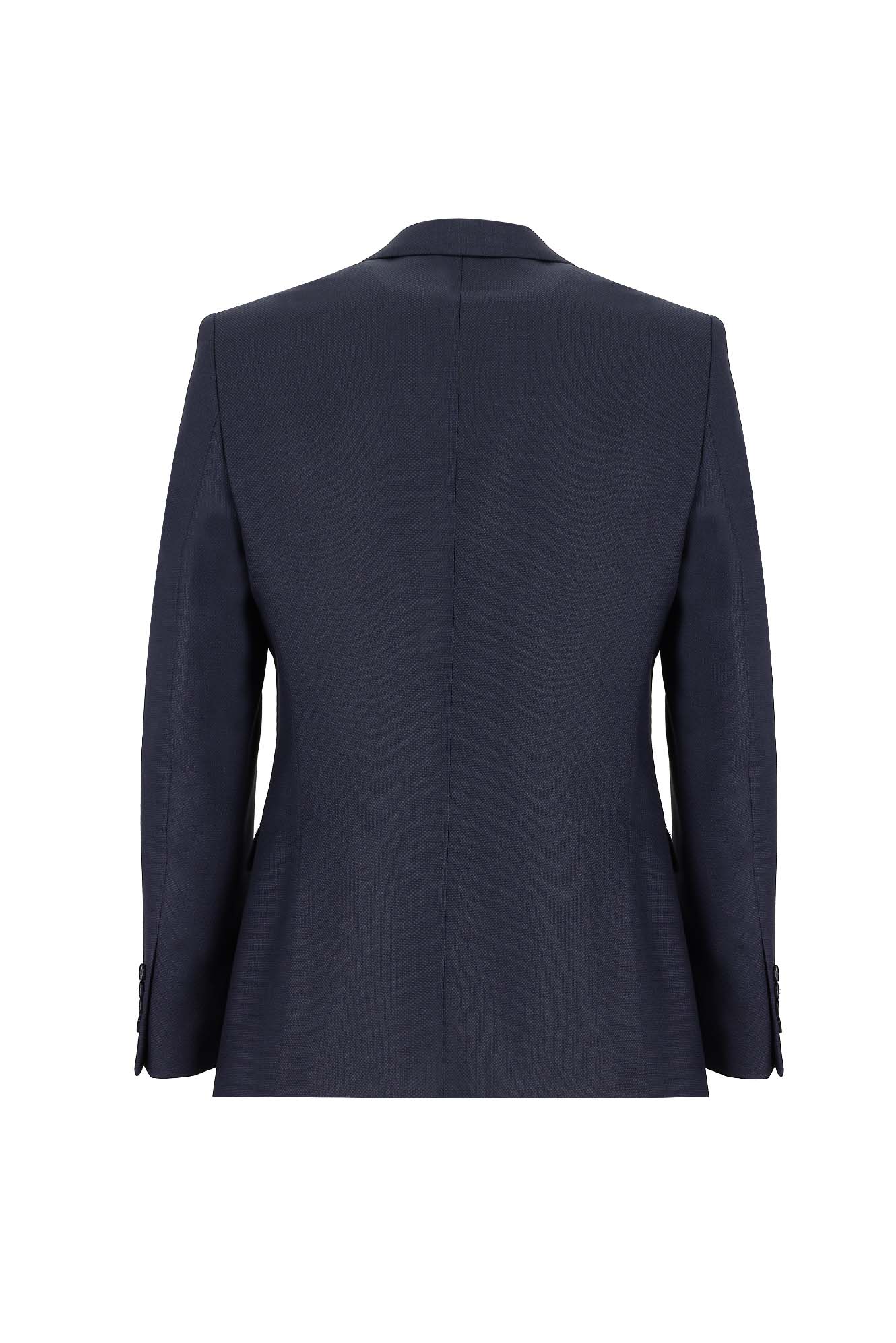 Koyu Lacivert 7 Drop Slim Fit Dar Kesim Yünlü Kuşgözü Takım Elbise - Image 3