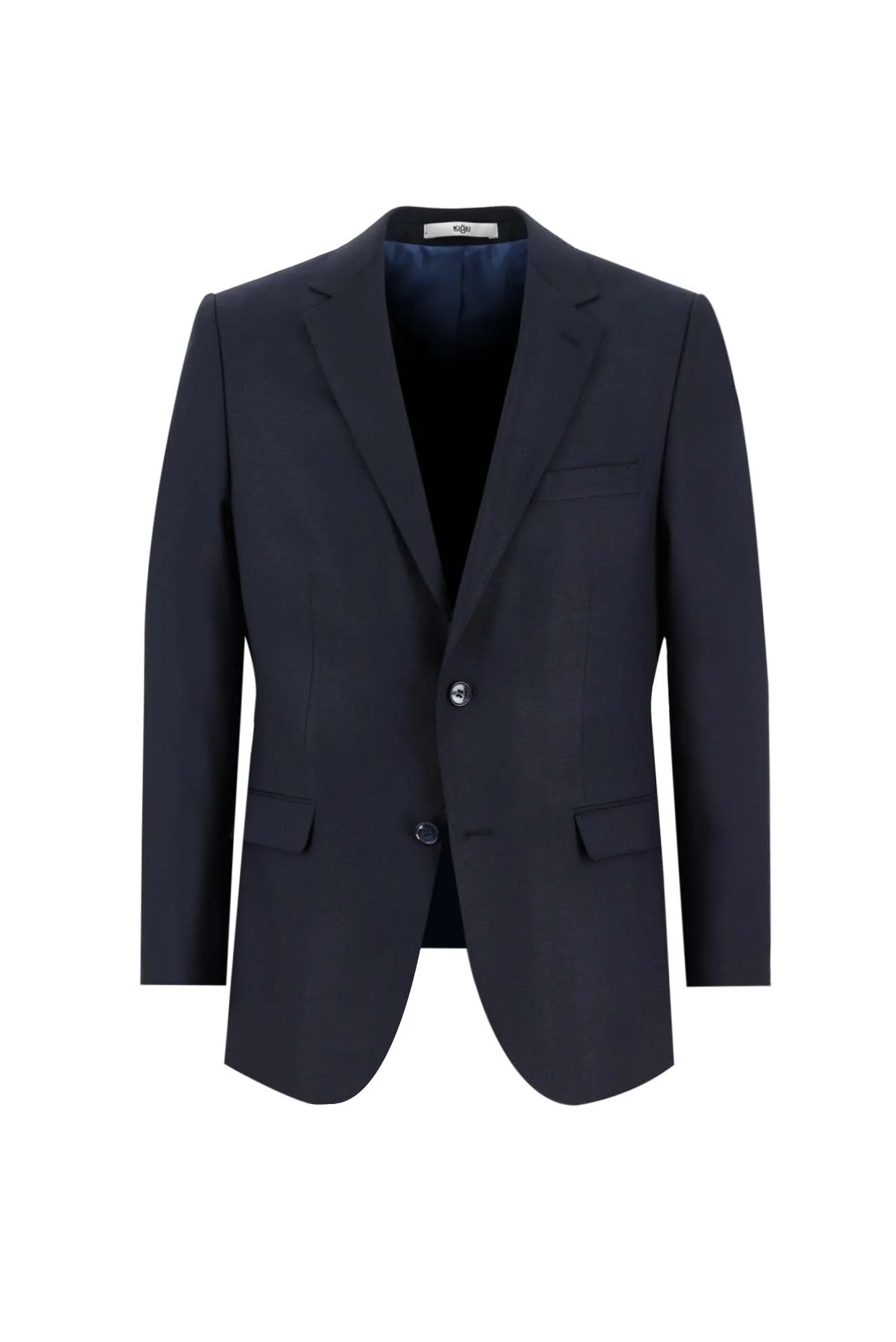 Koyu Lacivert 7 Drop Slim Fit Dar Kesim Yünlü Takım Elbise - Image 2