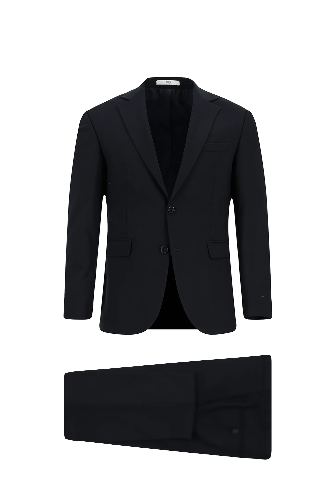 Koyu Lacivert 7 Drop Slim Fit Dar Kesim Yünlü Takım Elbise