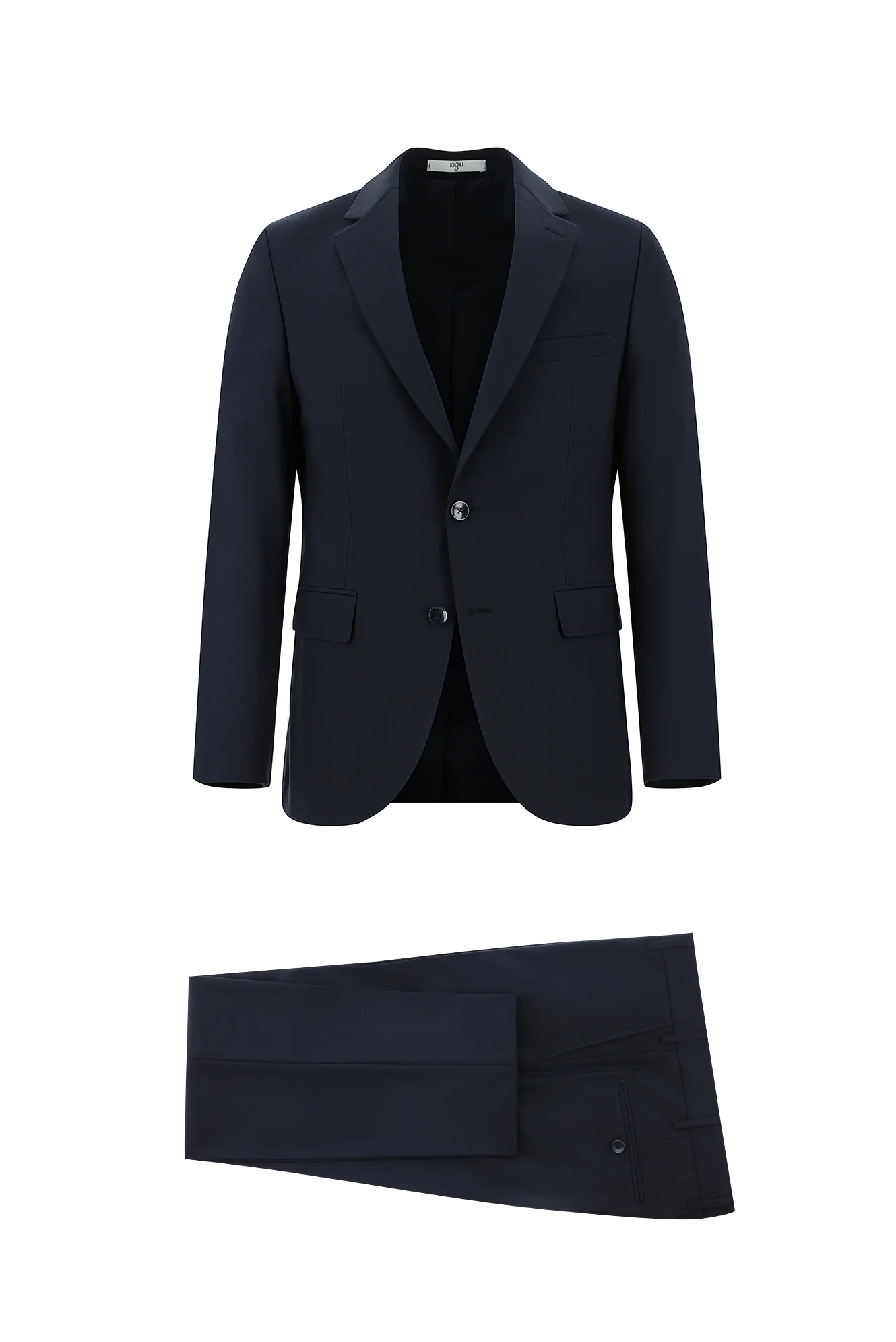Koyu Lacivert 7 Drop Slim Fit Dar Kesim Yünlü Takım Elbise