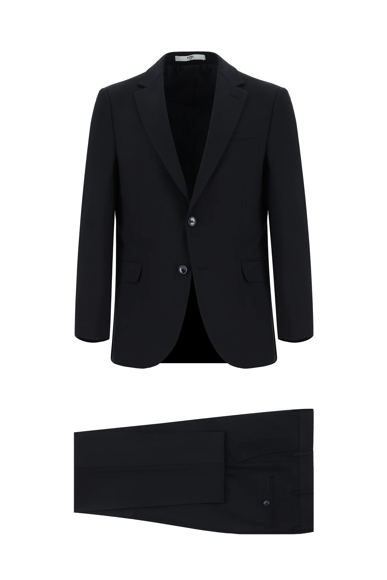 Koyu Lacivert 7 Drop Slim Fit Dar Kesim Yünlü Takım Elbise