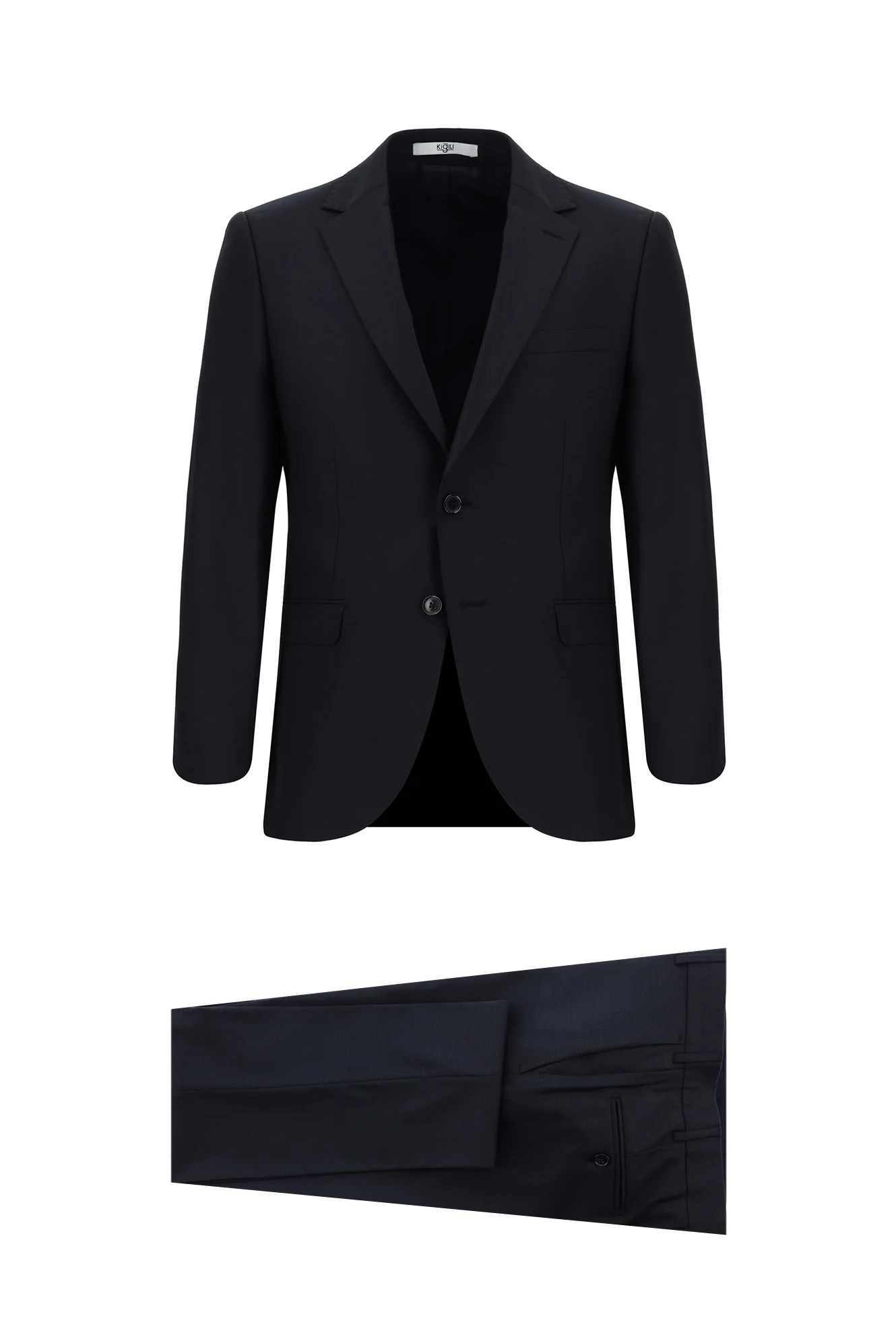 Koyu Lacivert 7 Drop Slim Fit Dar Kesim Yünlü Takım Elbise