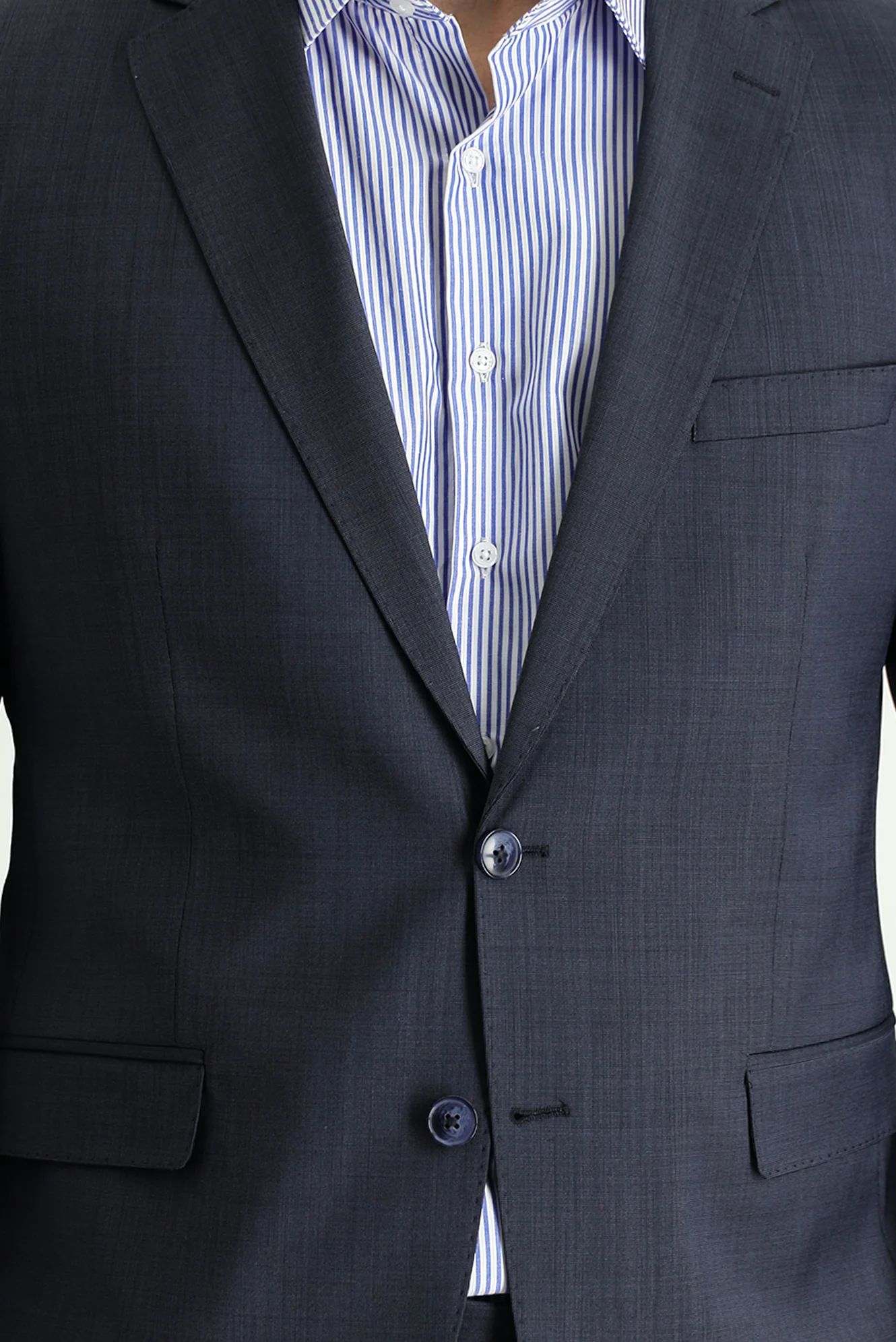 Koyu Lacivert 7 Drop Slim Fit Dar Kesim Yünlü Takım Elbise - Image 4