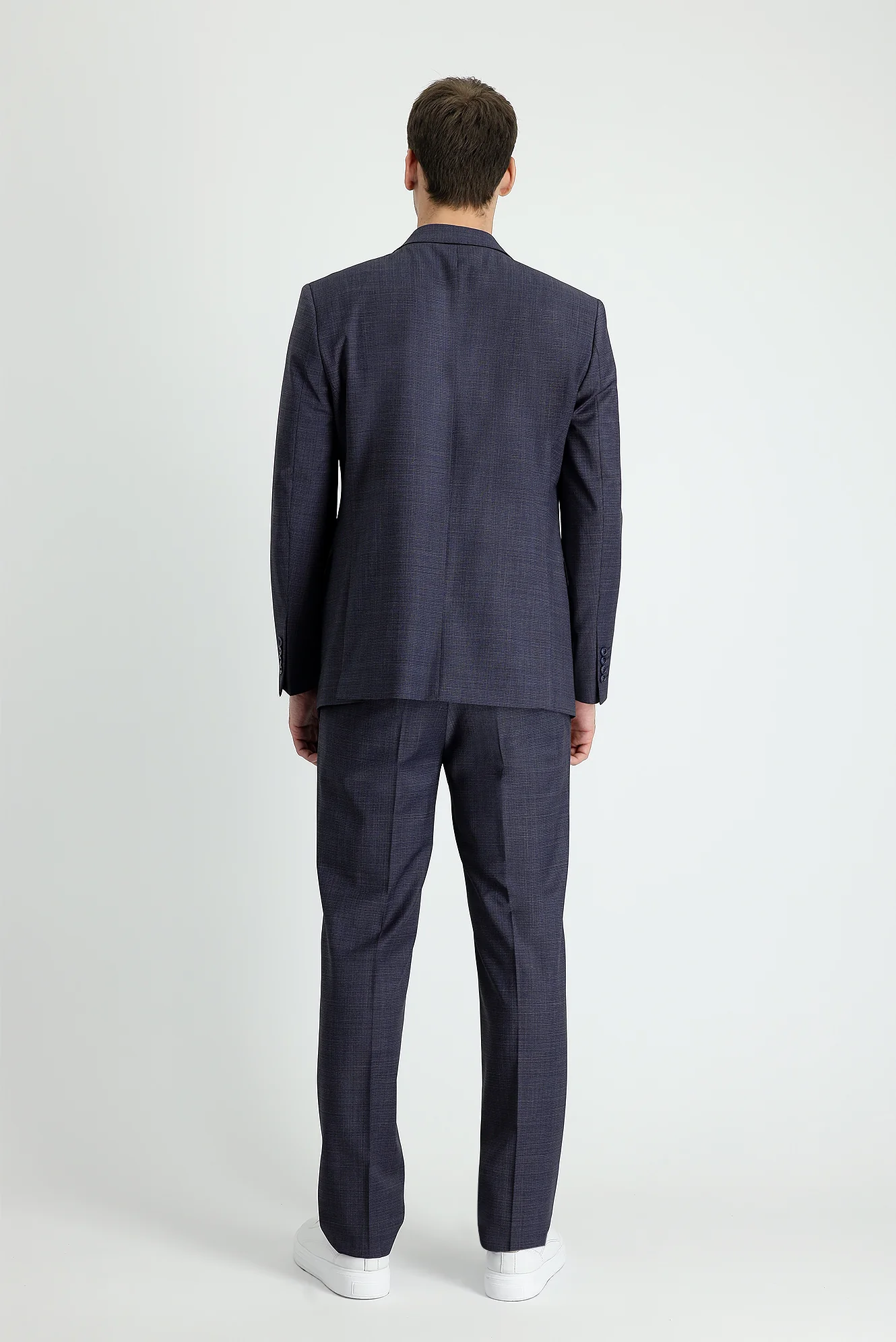 Koyu Lacivert 7 Drop Slim Fit Dar Kesim Yünlü Takım Elbise - Image 3