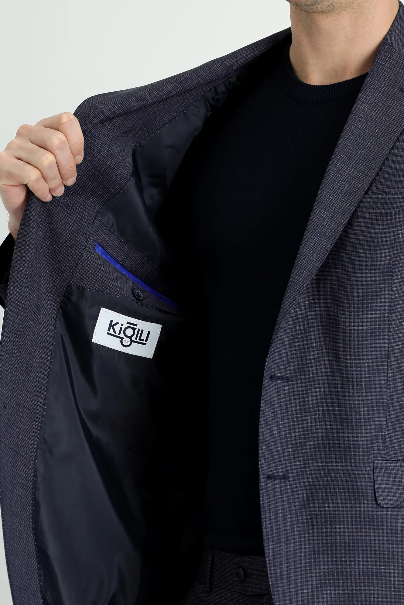 Koyu Lacivert 7 Drop Slim Fit Dar Kesim Yünlü Takım Elbise - Image 4