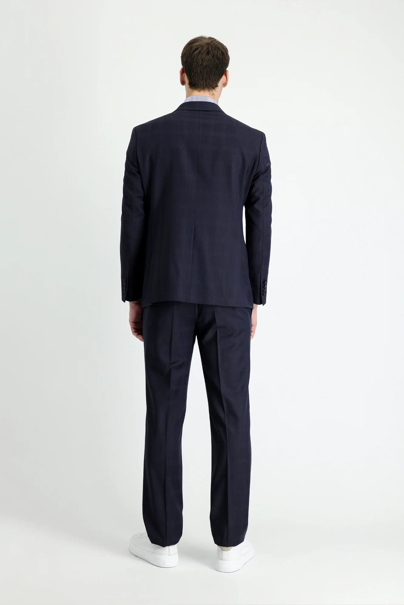 Koyu Lacivert 7 Drop Slim Fit Dar Kesim Yünlü Takım Elbise - Image 5