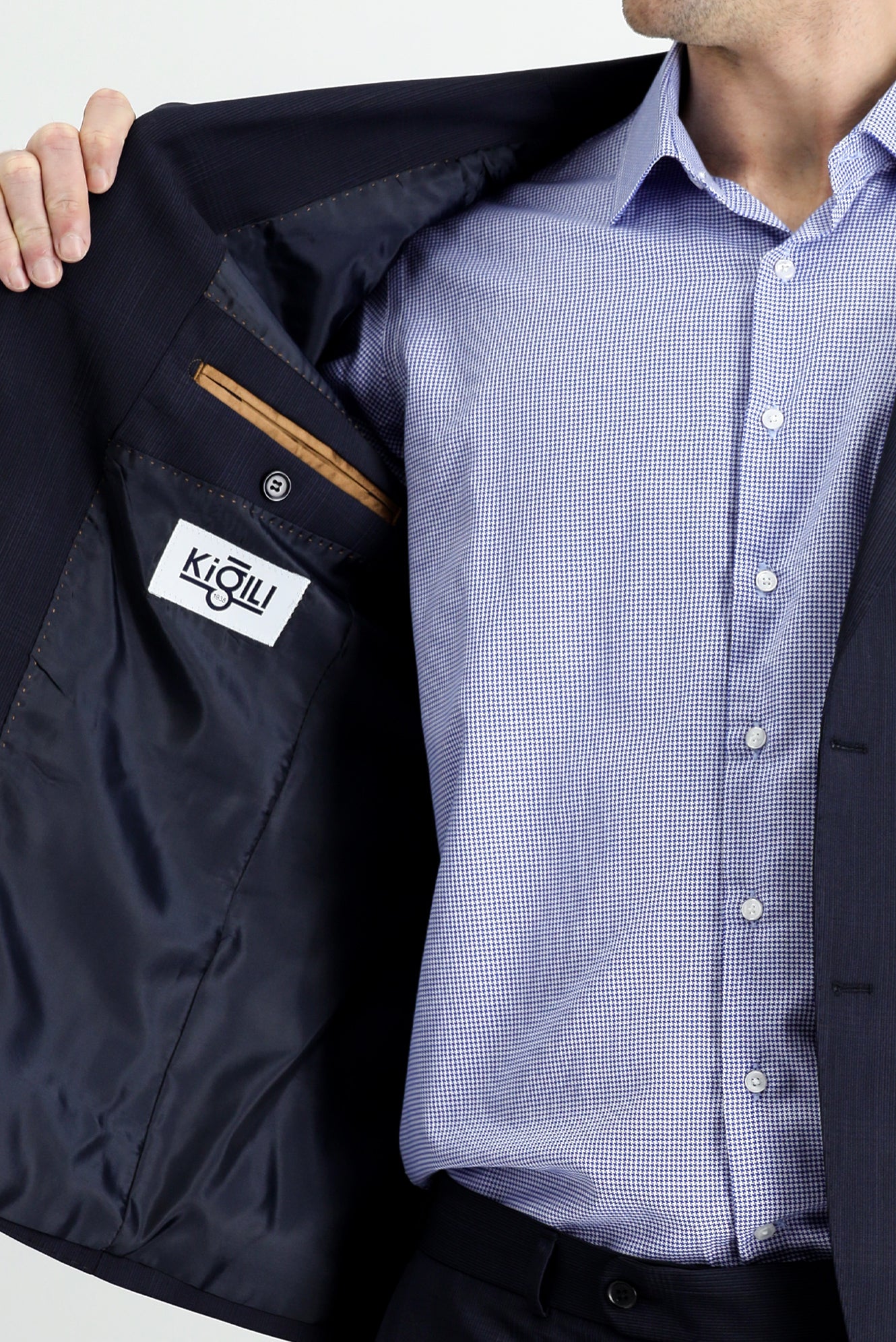 Koyu Lacivert 7 Drop Slim Fit Dar Kesim Yünlü Takım Elbise - Image 7