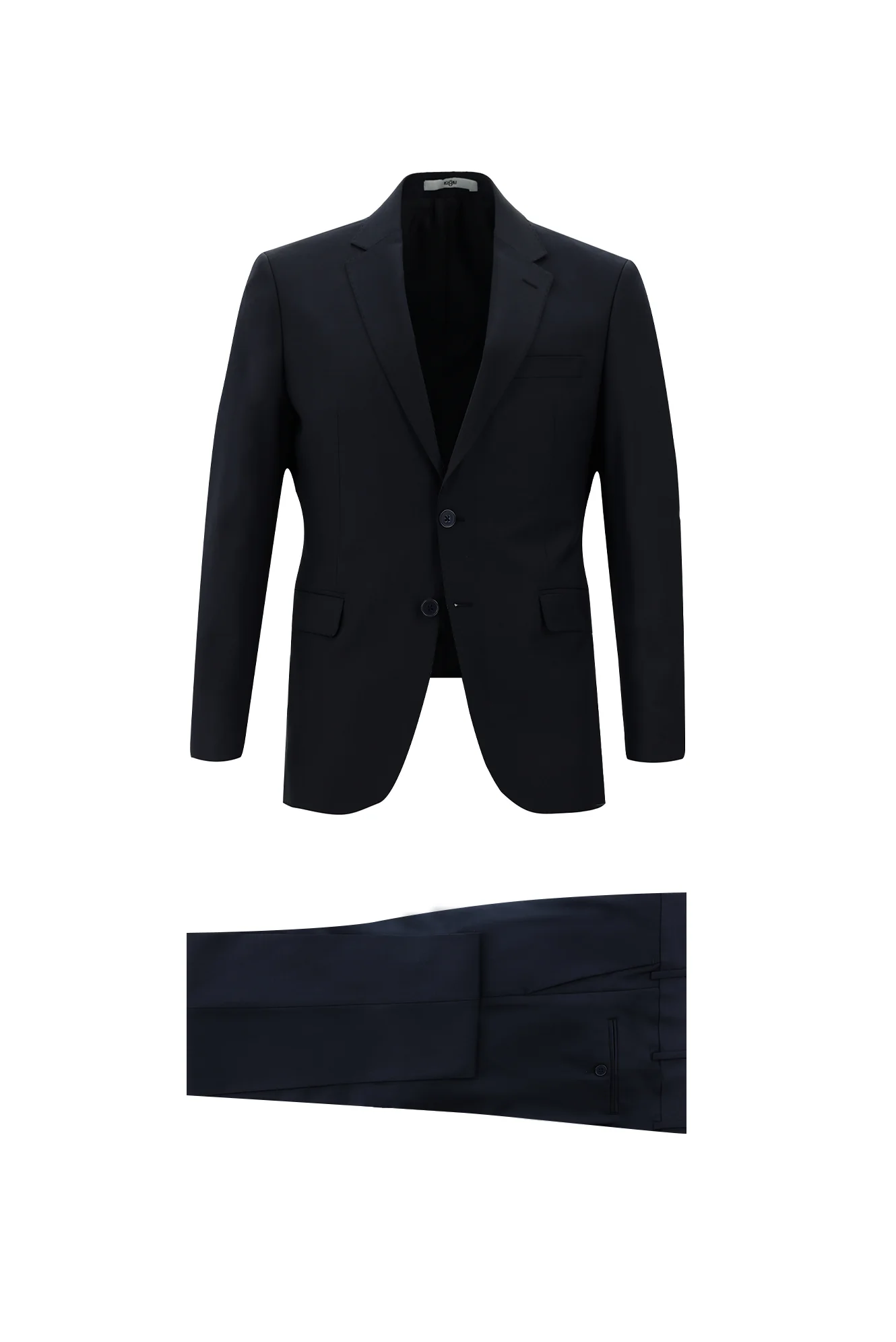 Koyu Lacivert 7 Drop Slim Fit Dar Kesim Yünlü Takım Elbise