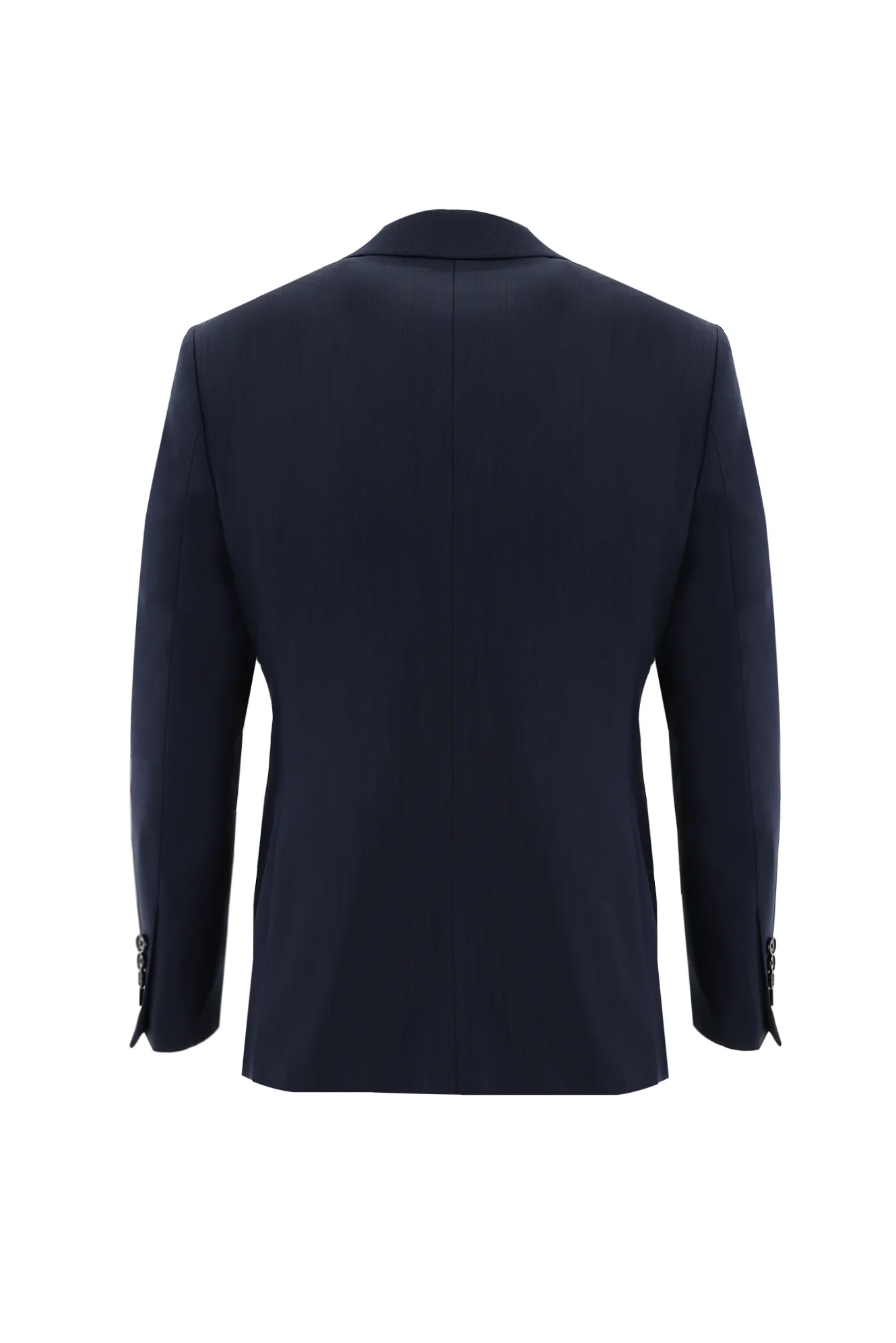 Koyu Lacivert 7 Drop Slim Fit Dar Kesim Yünlü Kombinli Takım Elbise - Image 3