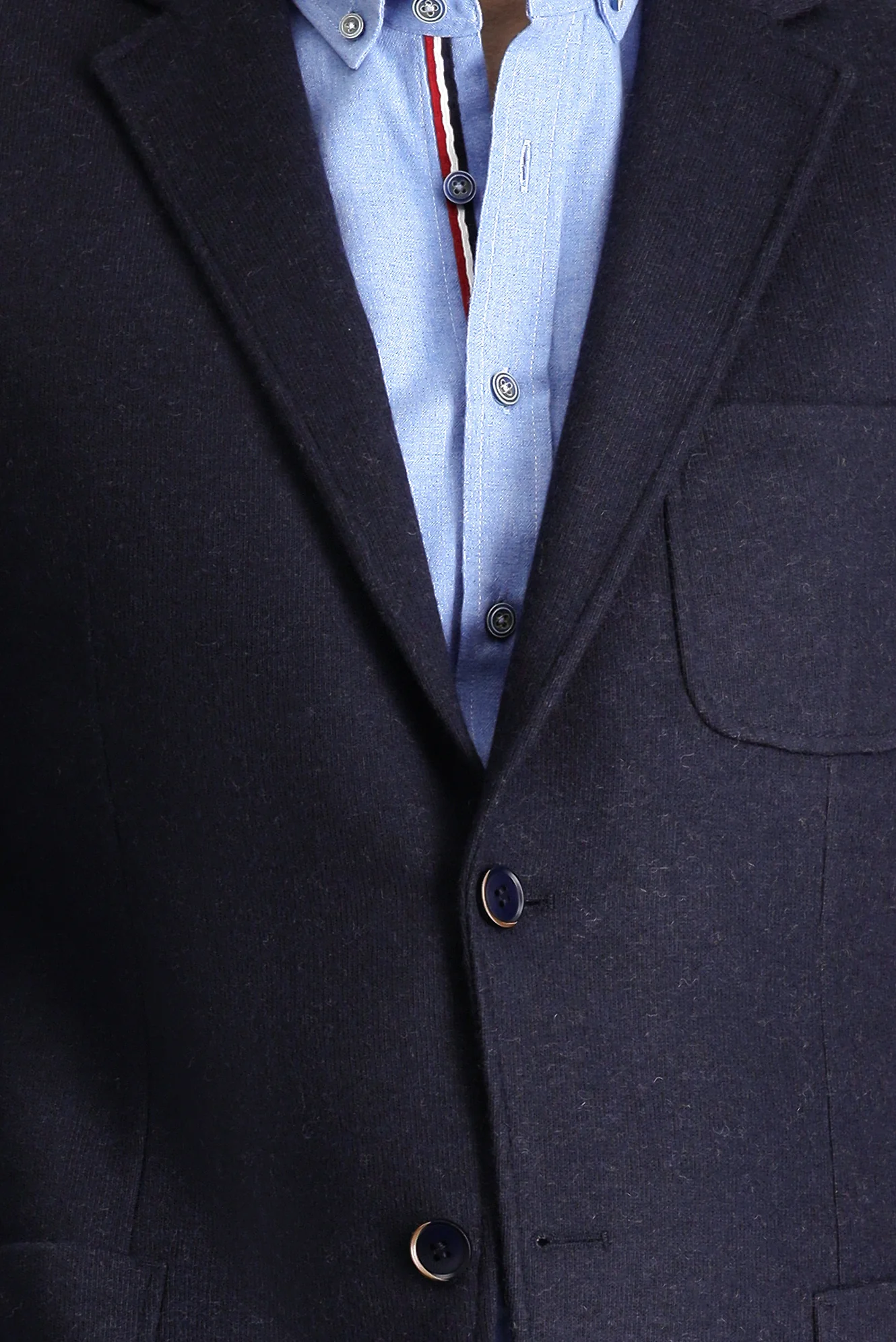 Koyu Lacivert 7 Drop Slim Fit Dar Kesim Yünlü Spor Örme Ceket - Image 5