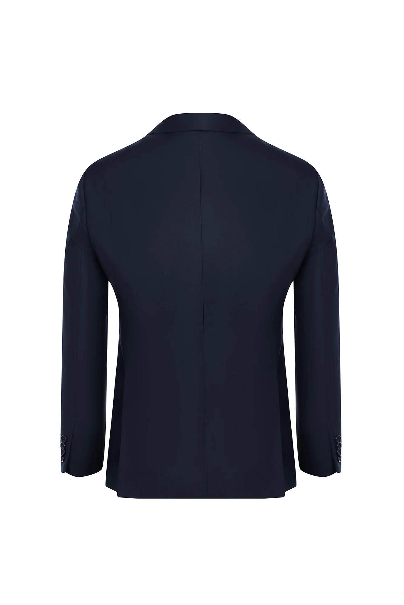 Koyu Lacivert 7 Drop Slim Fit Dar Kesim Yünlü Takım Elbise - Image 3