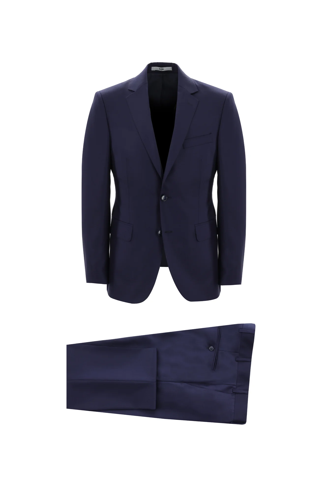 Koyu Lacivert 7 Drop Slim Fit Dar Kesim Yünlü Takım Elbise