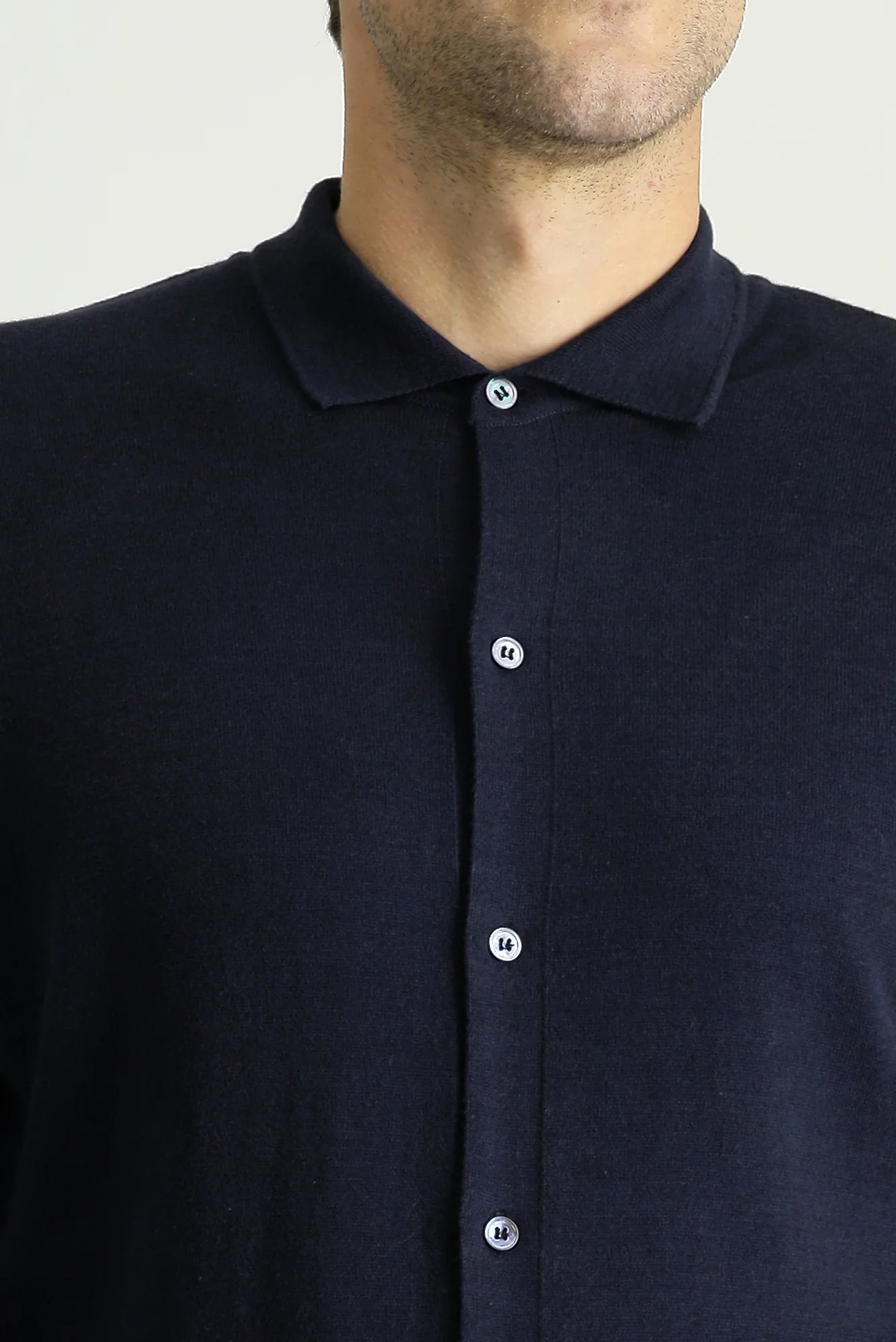 Koyu Lacivert Slim Fit Dar Kesim Yünlü Triko Hırka - Image 5