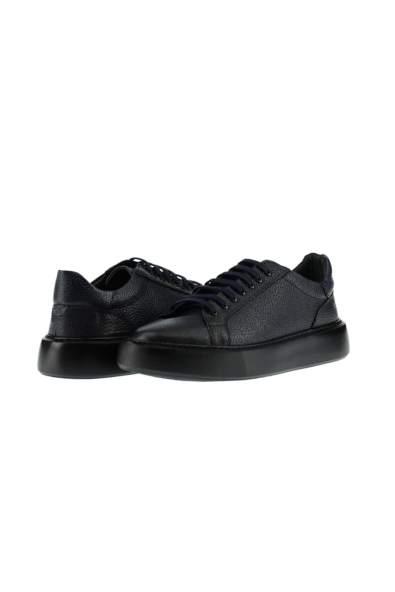 Koyu Lacivert Sneaker Deri Ayakkabı