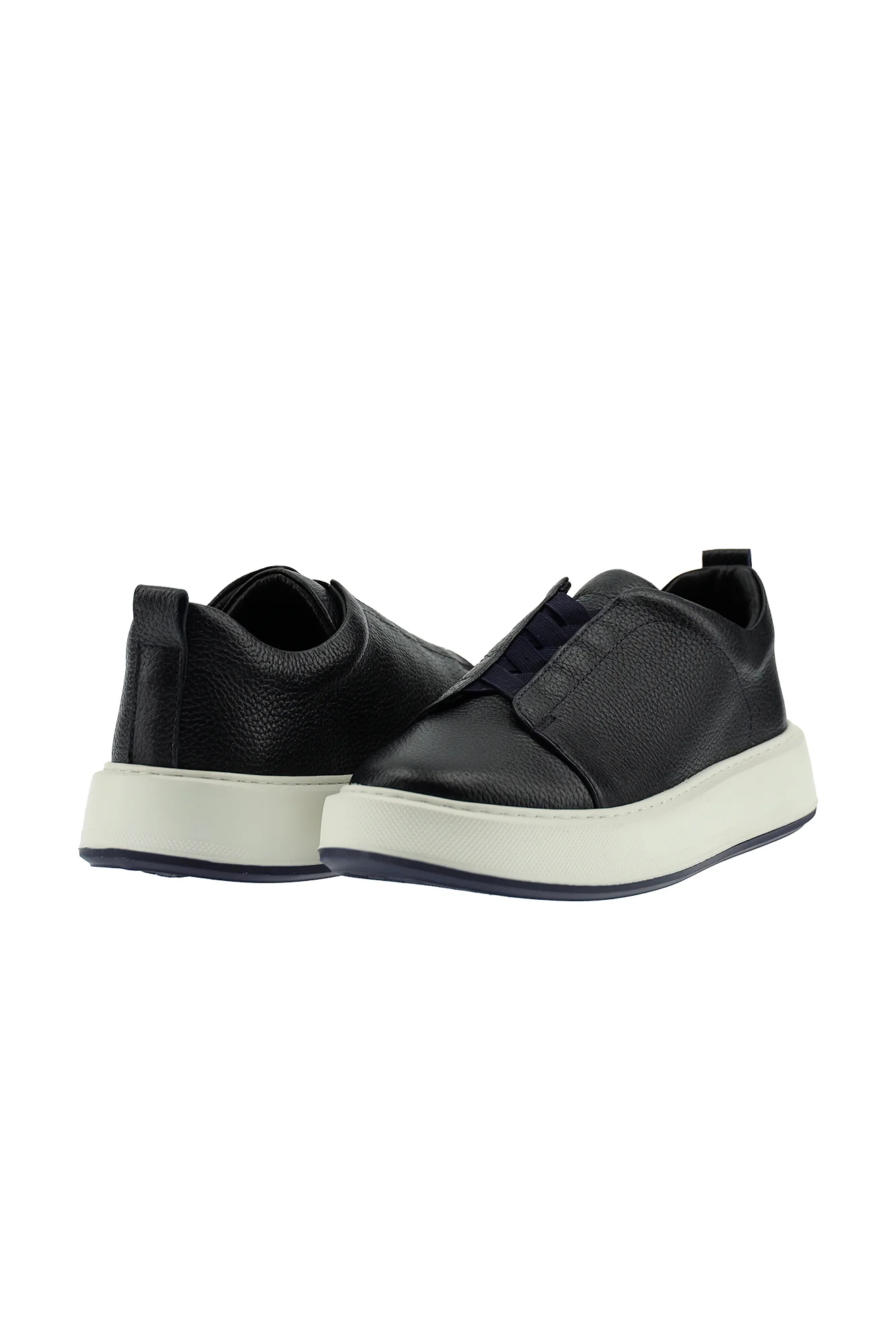 Koyu Lacivert Sneaker Deri Ayakkabı