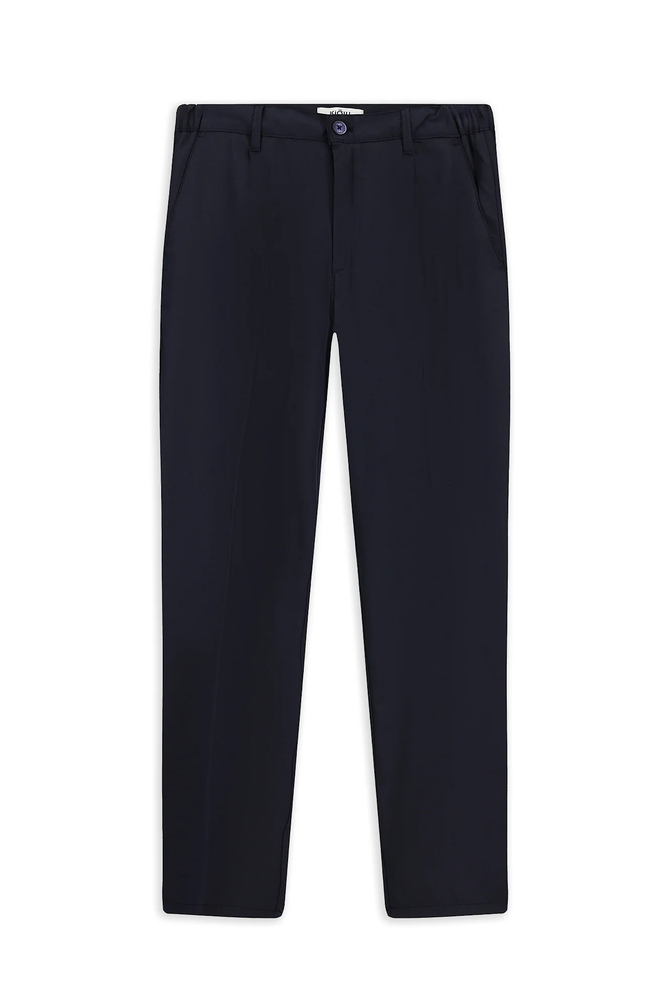 Koyu Lacivert 7 Drop Slim Fit Dar Kesim Likralı Esnek Beli Lastikli Pileli Kanvas / Chino Pantolon - Image 6