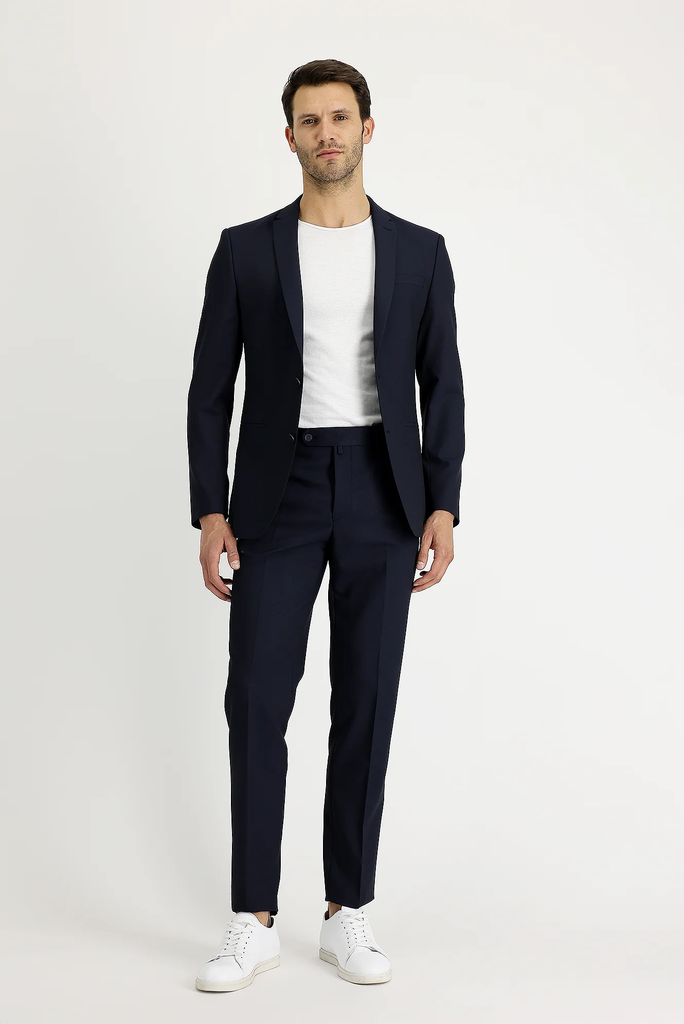 Koyu Lacivert 7 Drop Super Slim Fit Eksra Dar Kesim Takım Elbise