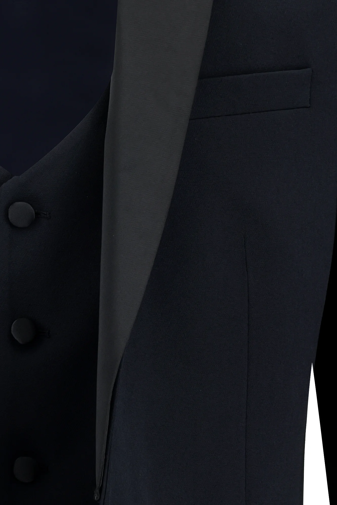 Koyu Lacivert 7 Drop Super Slim Fit Eksra Dar Kesim Fit Sivri Yaka Yelekli Smokin & Damatlık - Image 6
