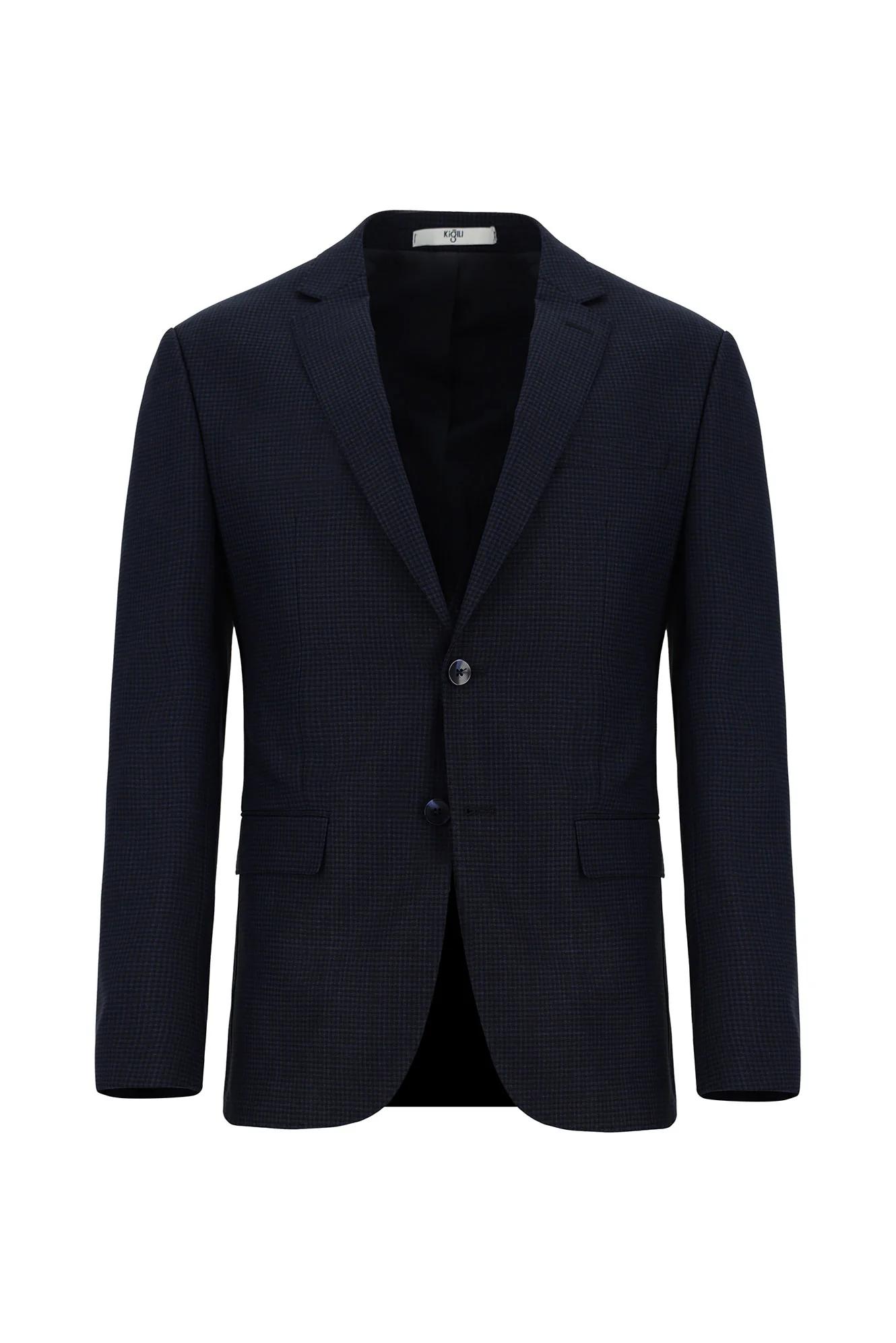 Koyu Lacivert 7 Drop Super Slim Fit Eksra Dar Kesim Desenli Takım Elbise - Image 2