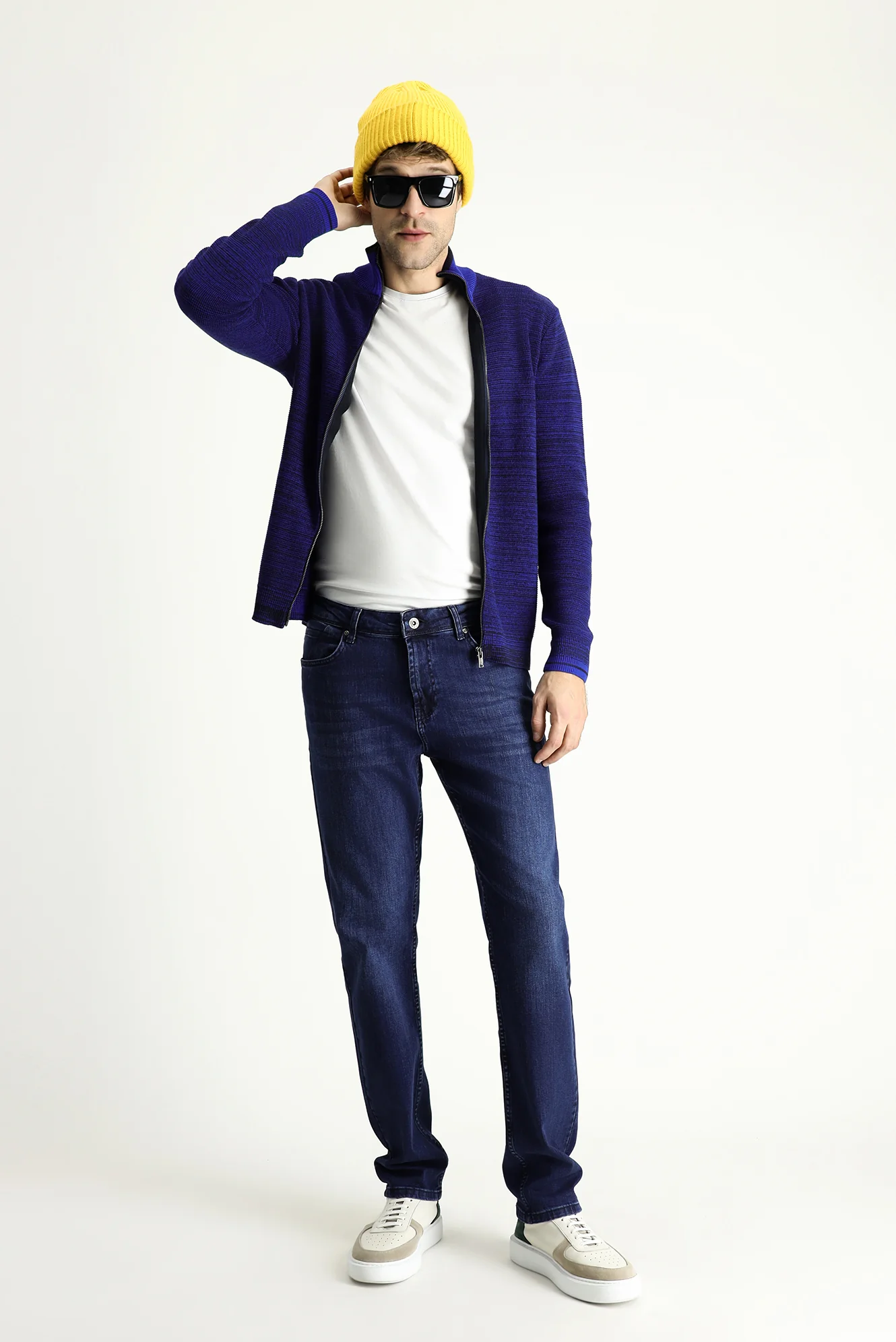 Koyu Lacivert Super Slim Fit Eksra Dar Kesim Likralı Denim Pantolon