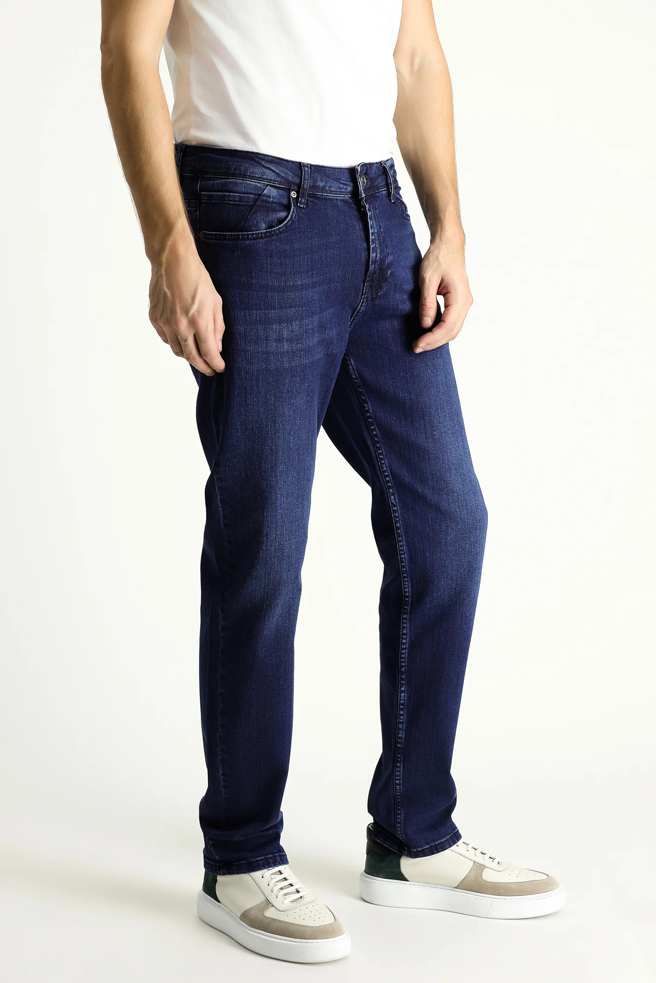 Koyu Lacivert Super Slim Fit Eksra Dar Kesim Likralı Denim Pantolon - Image 3