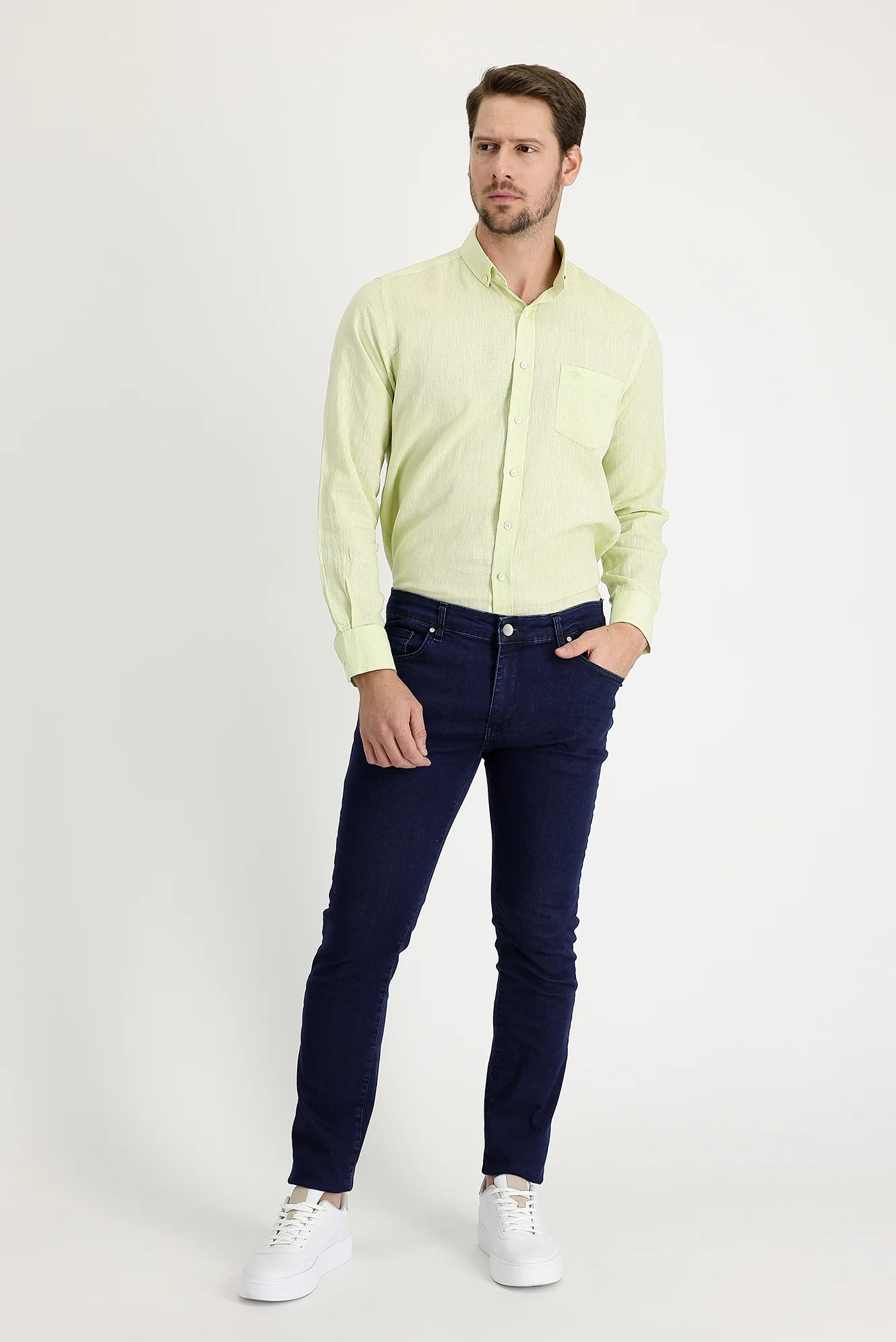 Koyu Lacivert Super Slim Fit Eksra Dar Kesim Likralı Denim Pantolon - Image 2
