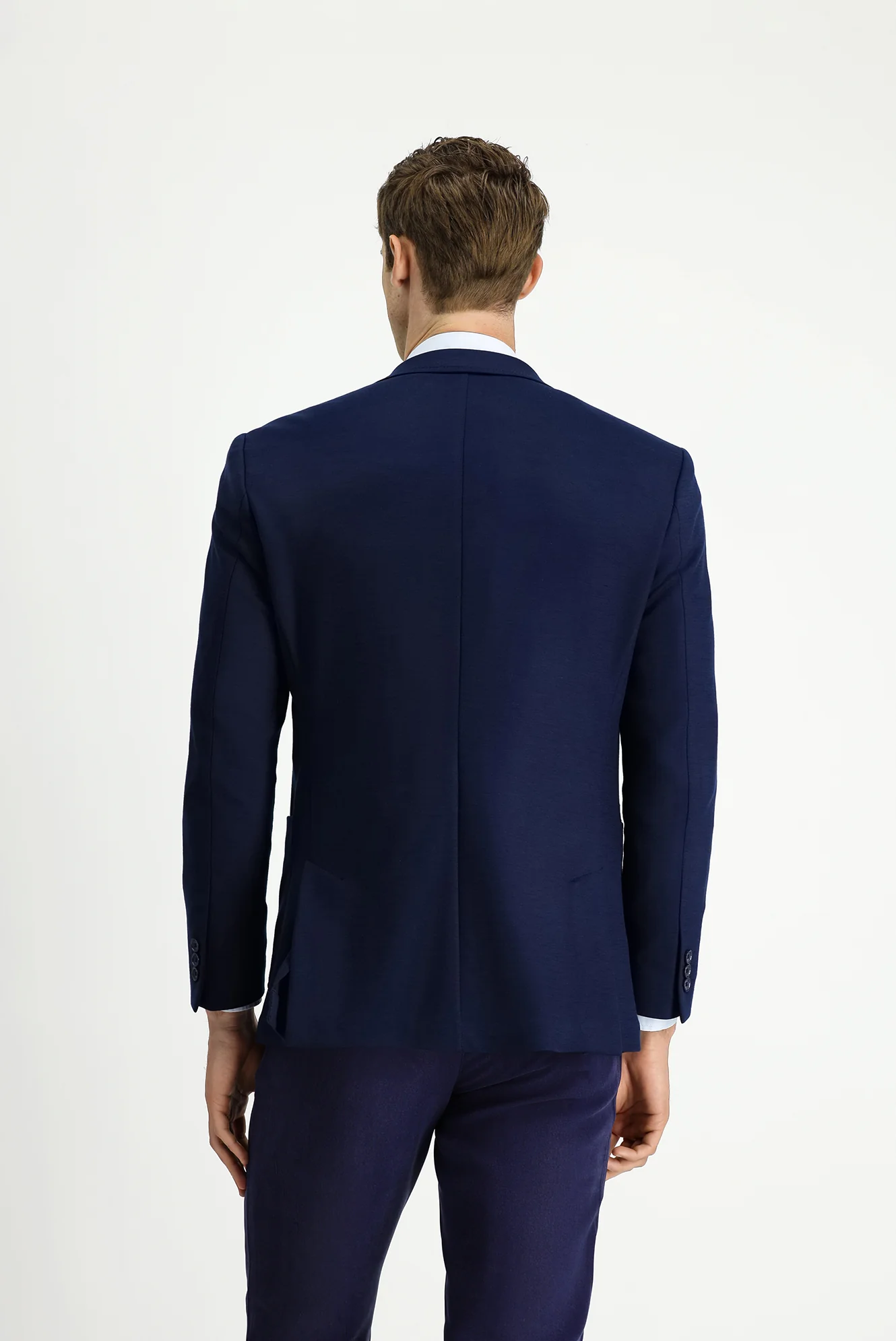 Koyu Lacivert 7 Drop Super Slim Fit Eksra Dar Kesim Likralı Spor Ceket - Image 5