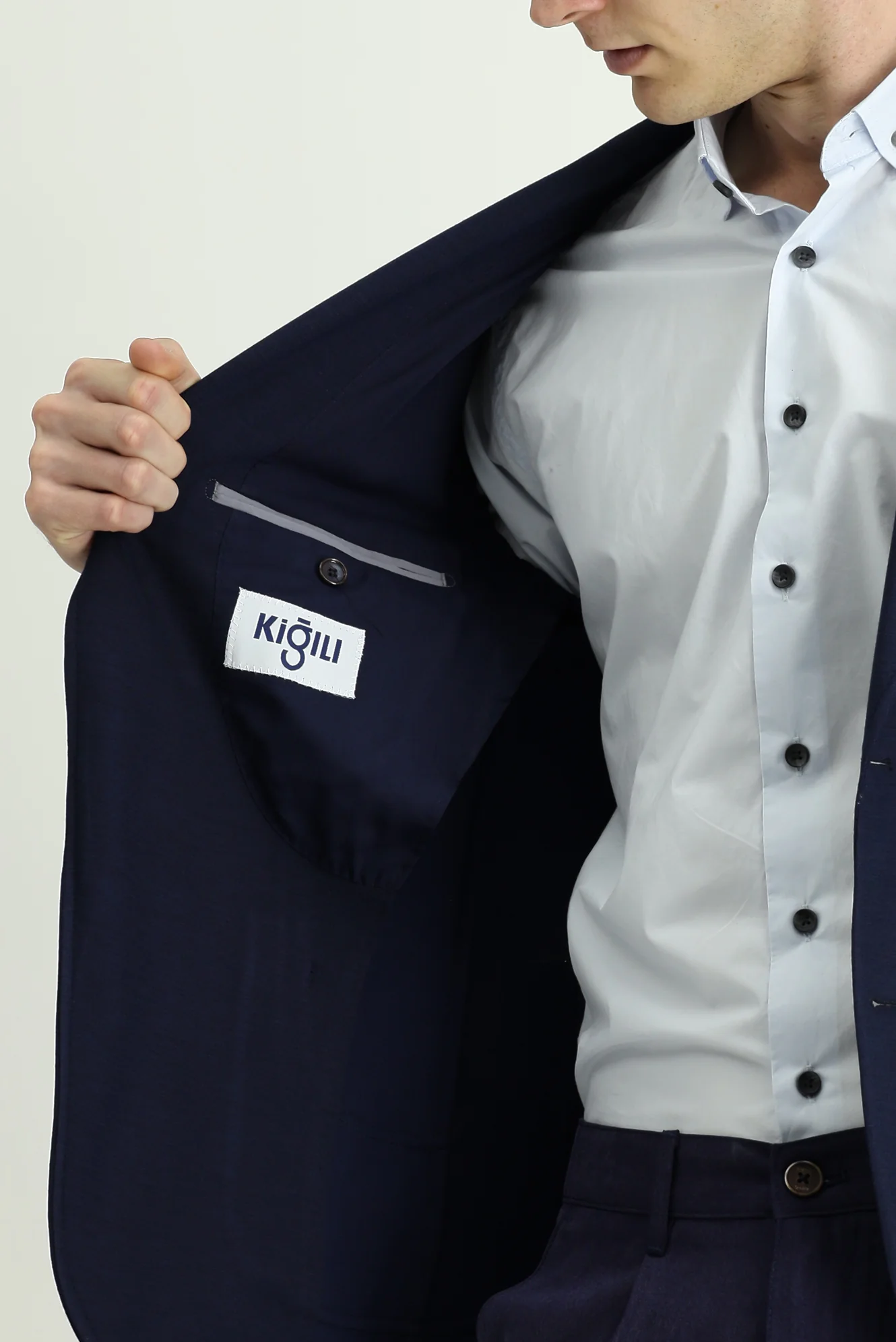 Koyu Lacivert 7 Drop Super Slim Fit Eksra Dar Kesim Likralı Spor Ceket - Image 6